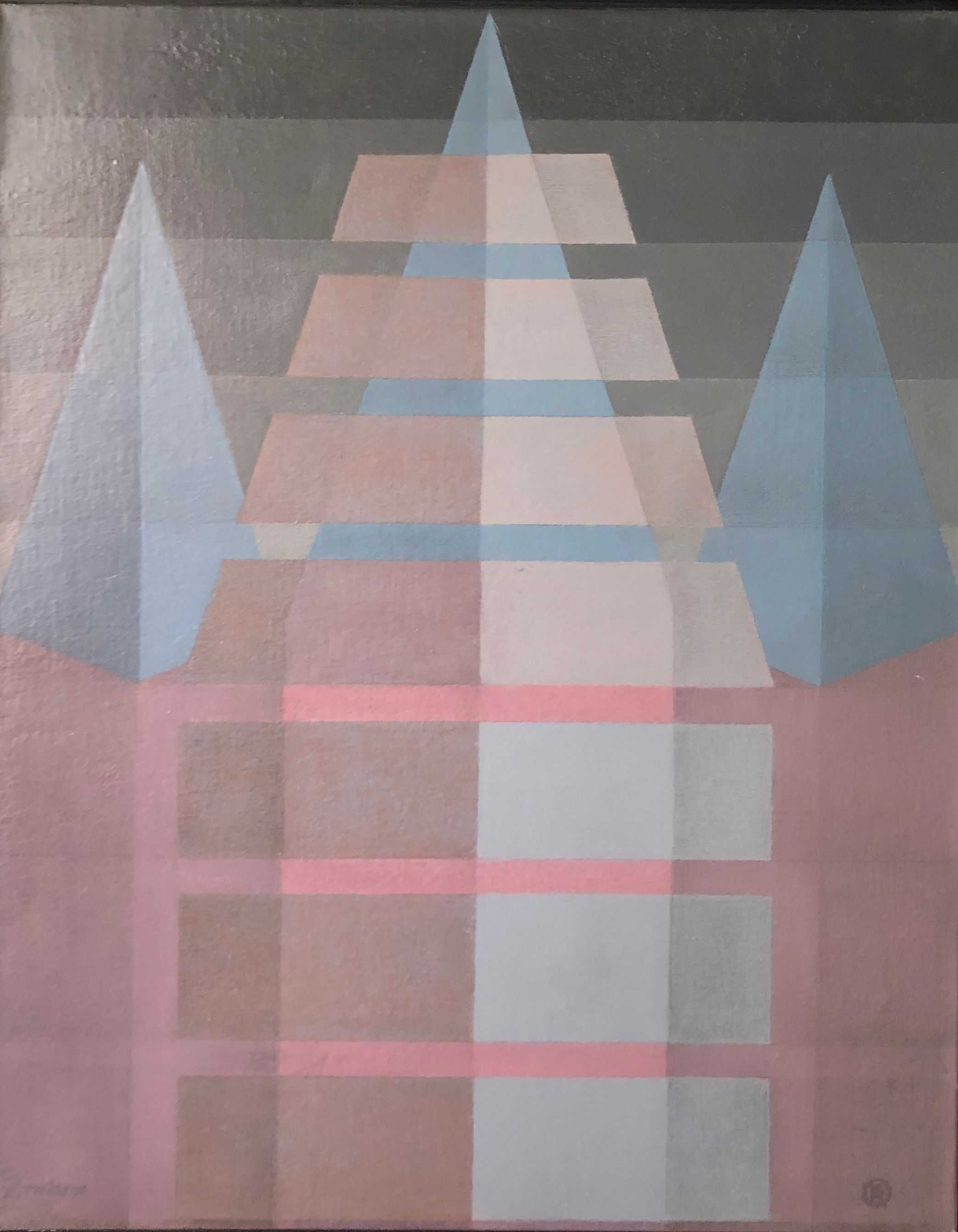 Composition, acrylique sur toile de Robert Thisens, 40 x 50 cm