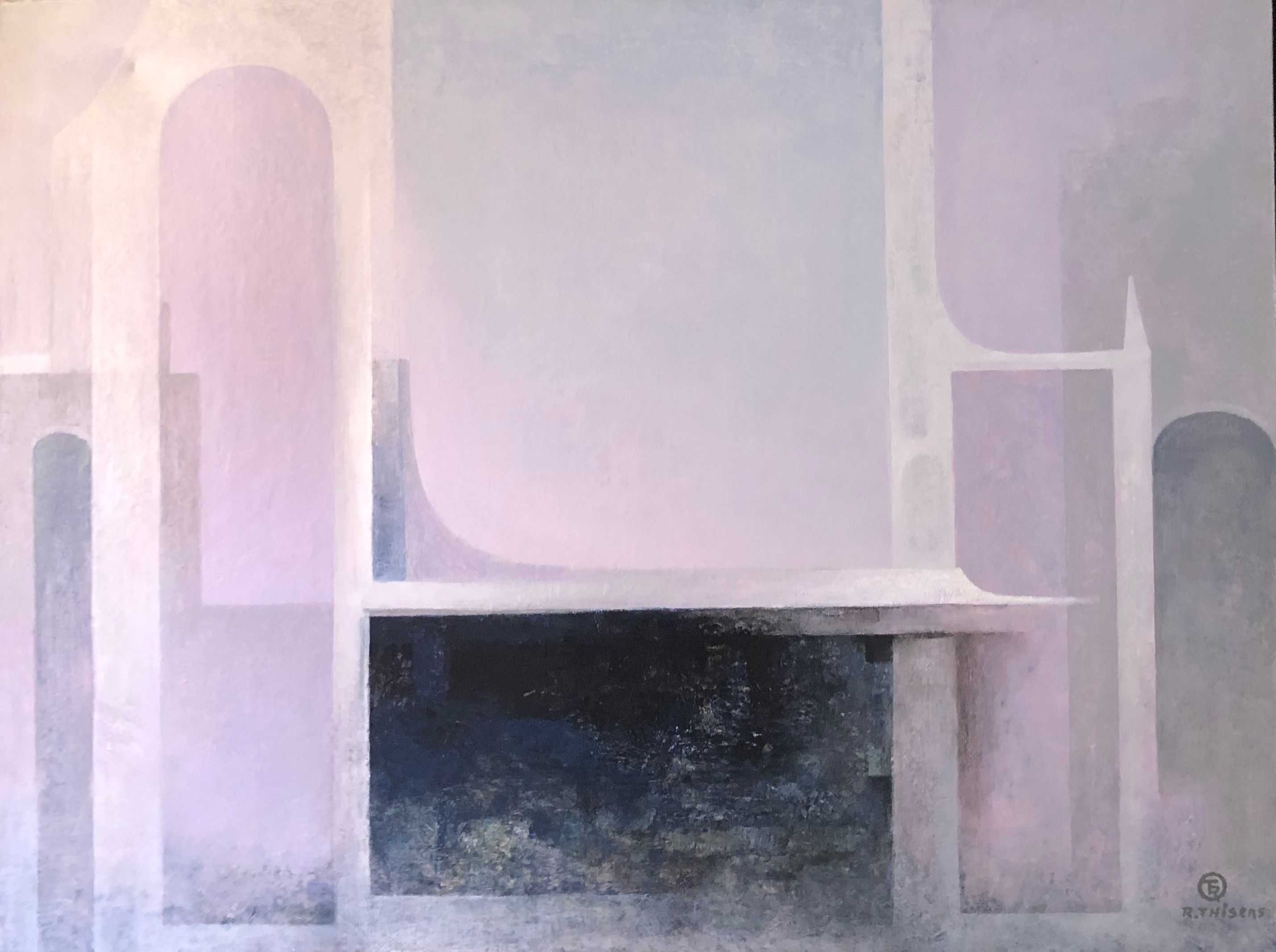 Composition, acrylique sur toile de Robert Thisens, 60 x 80 cm