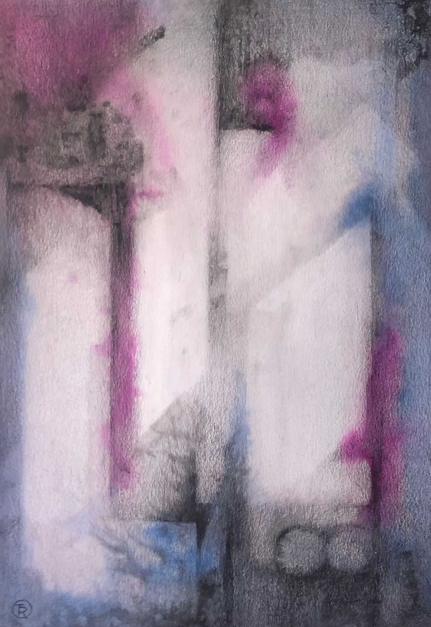 Sans titre, technique mixte sur carton de Robert Thisens, 35 x 50 cm