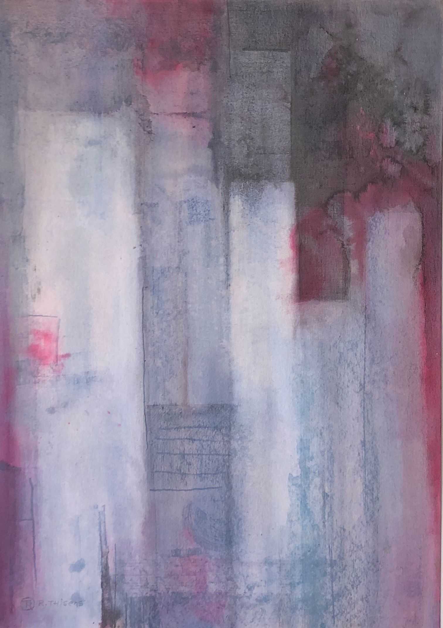 technique mixte sur carton de Robert Thisens, 35 x 50 cm