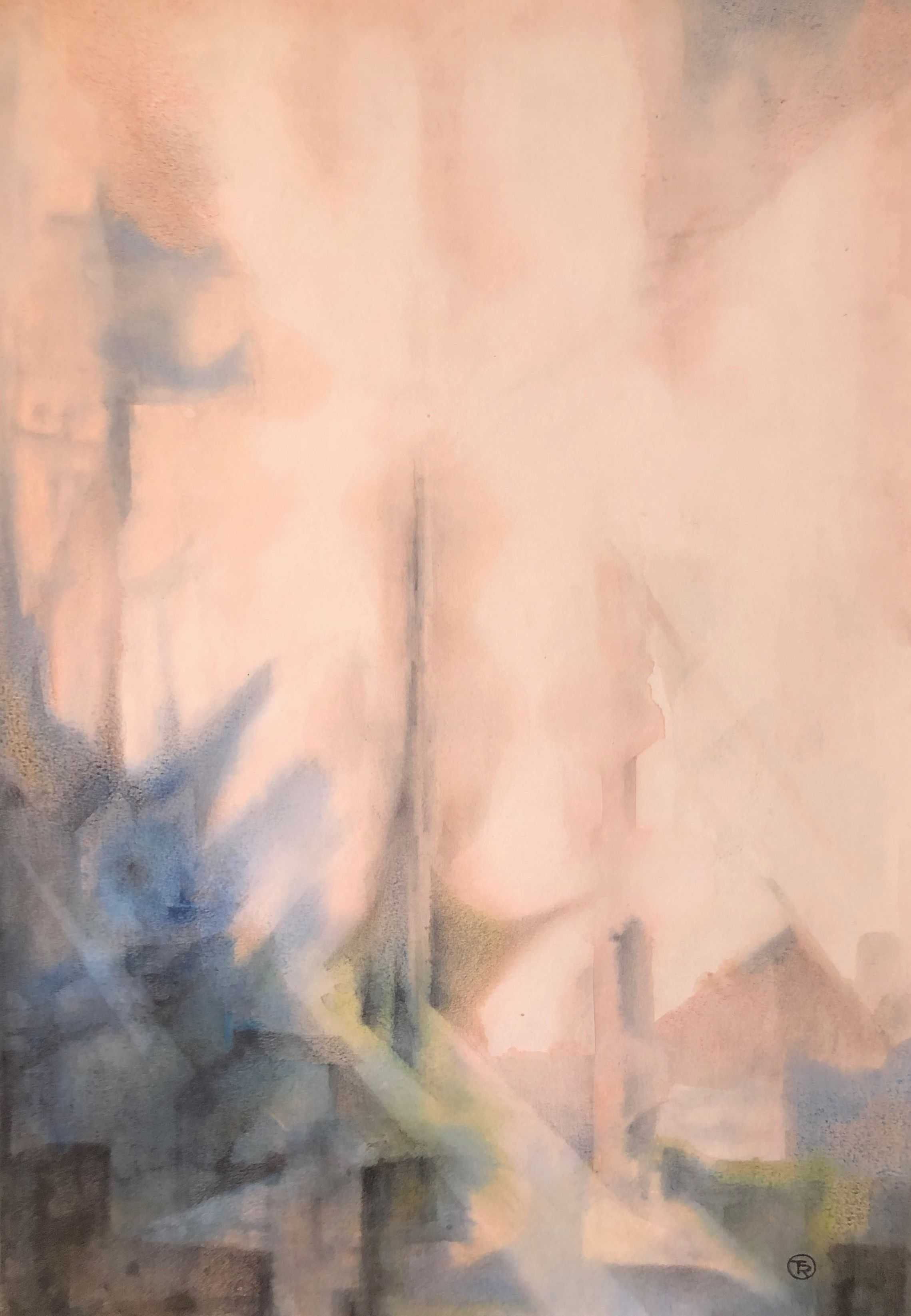 technique mixte sur carton de Robert Thisens, 50 x 70 cm