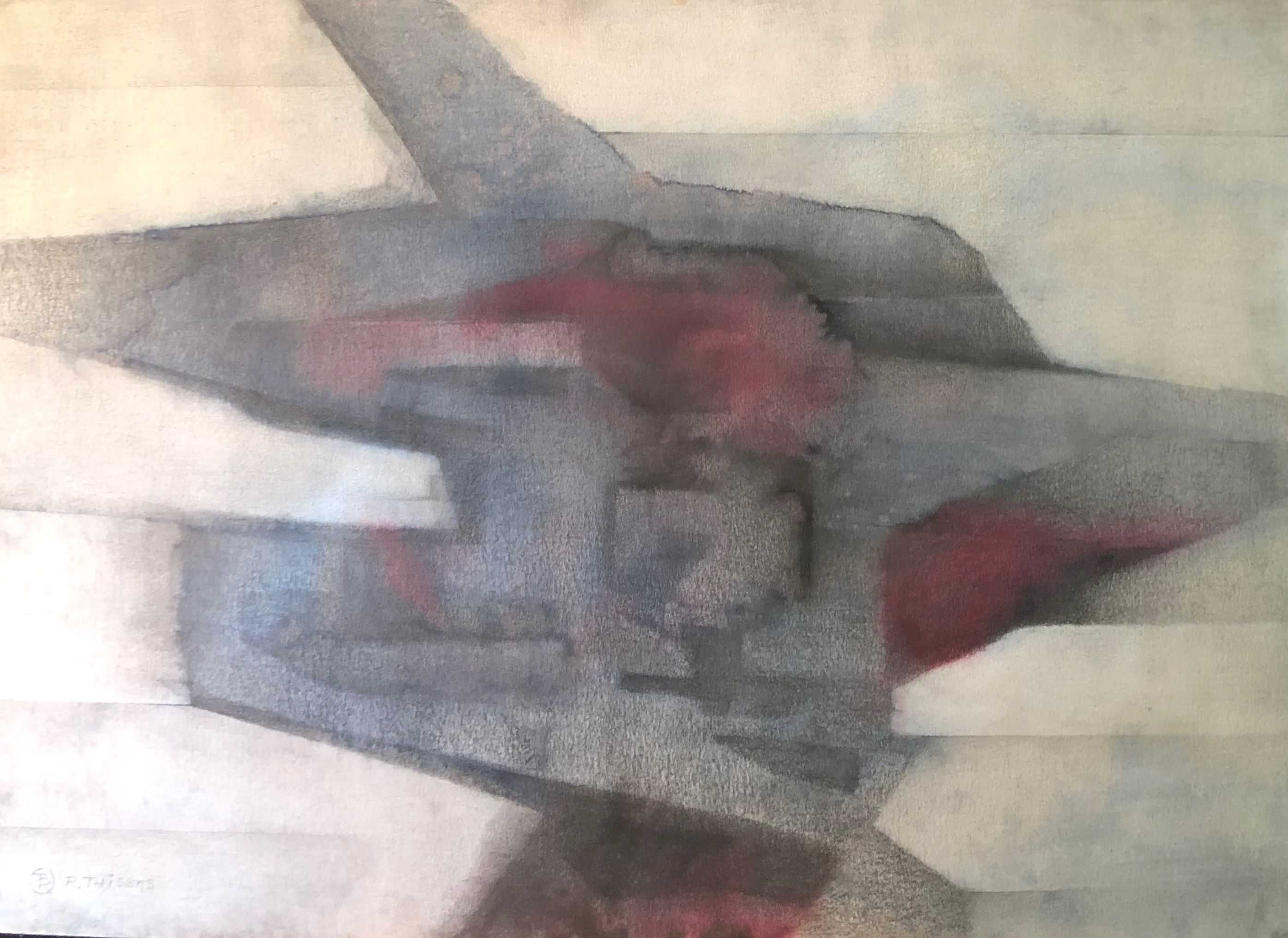 technique mixte sur carton de Robert Thisens, 50 x 70 cm