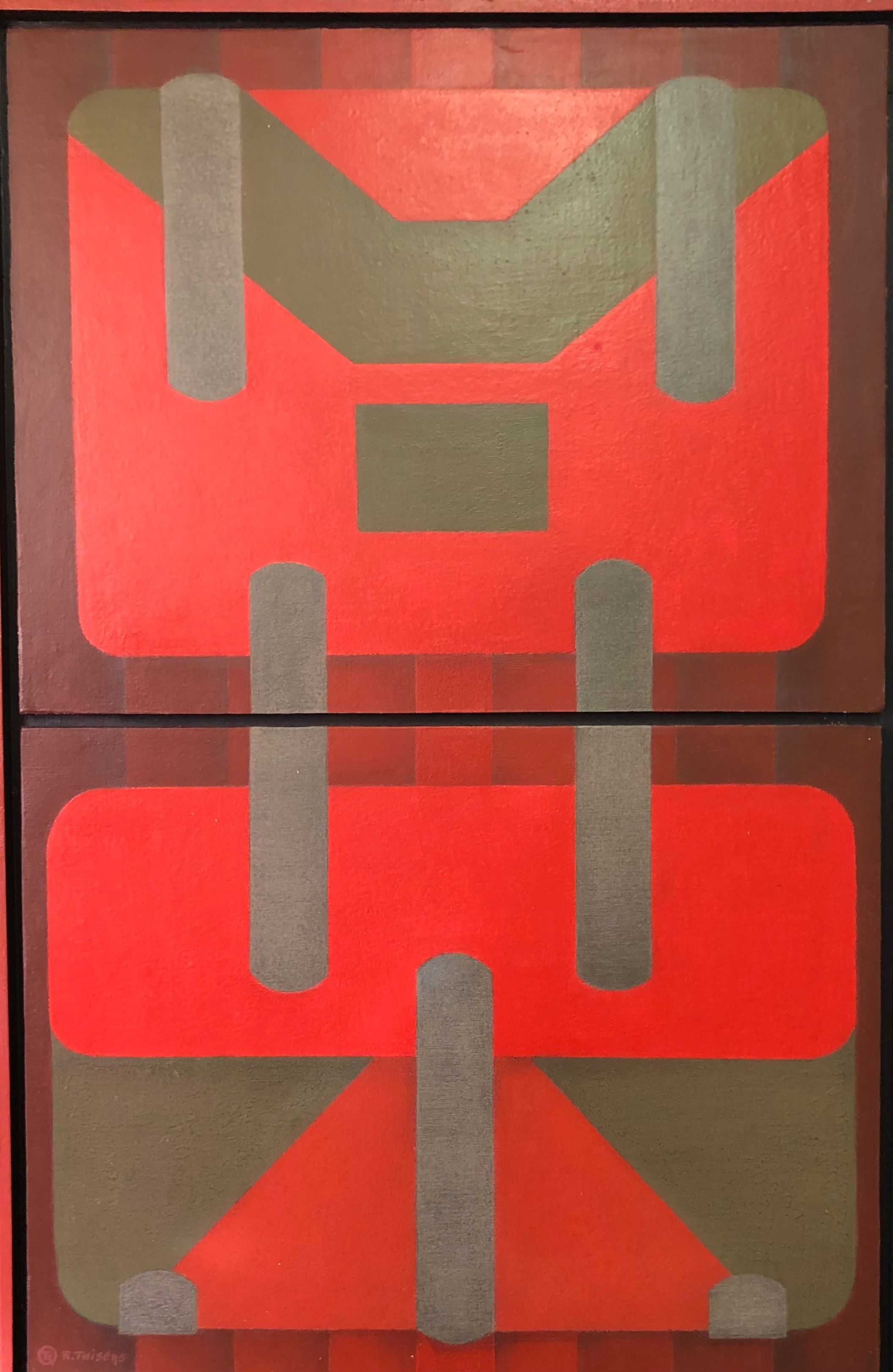 Sans titre, structure bois - acryl et alu sur panneau de Robert Thisens, 50 x 75 cm