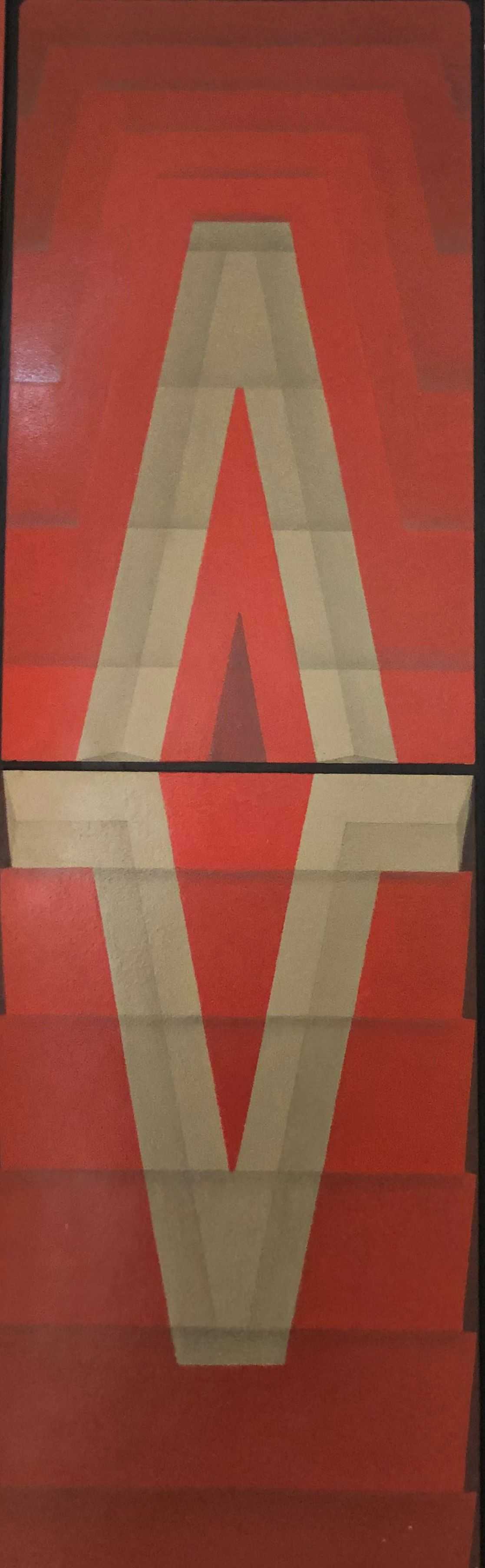 Sans titre, structure bois - acryl et alu sur panneau de Robert Thisens, 23 x 104 cm
