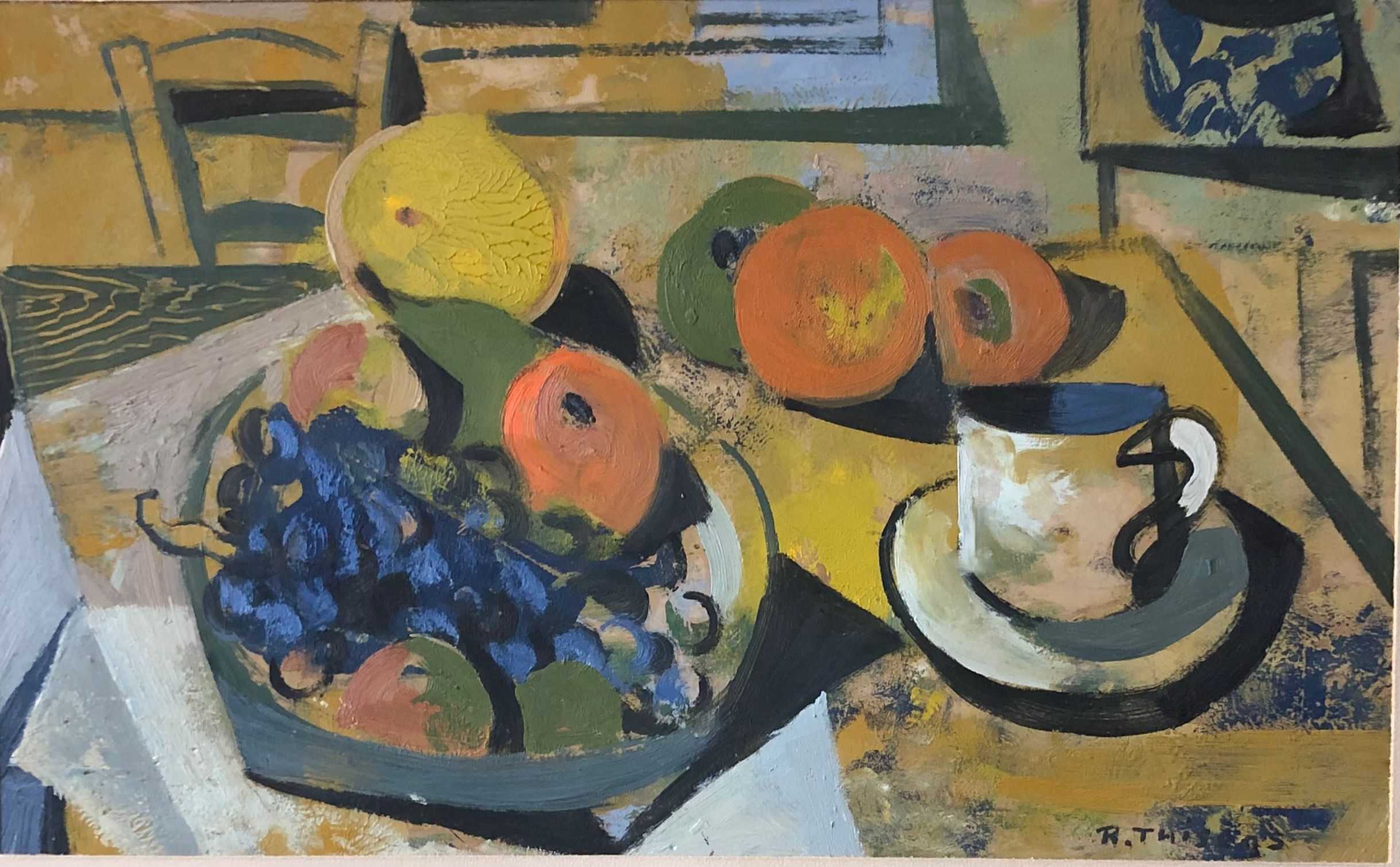 Nature morte, huile sur carton de Robert Thisens, 30 x 50 cm