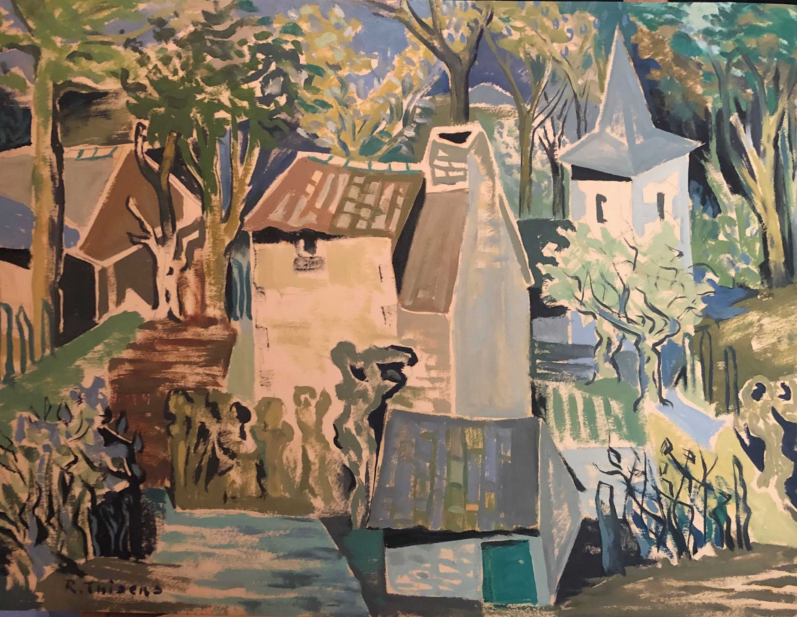 Sans titre, gouache sur carton de Robert Thisens, 50 x 70 cm
