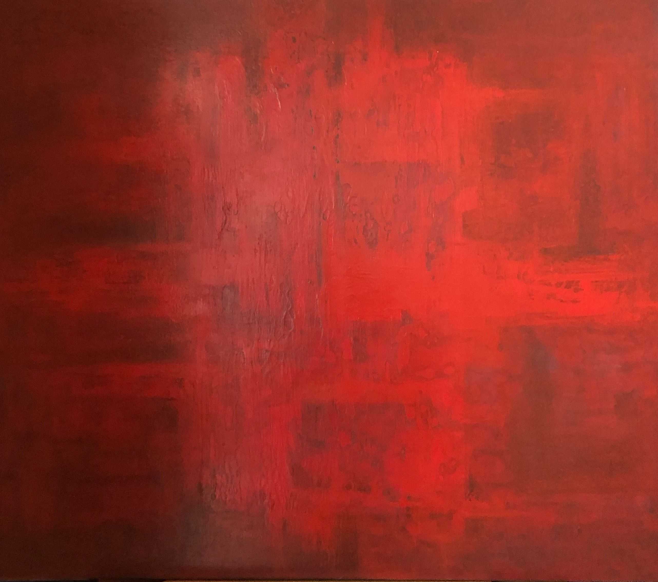 Rouge, acrylique sur toile de Robert Thisens, 60 x 70 cm