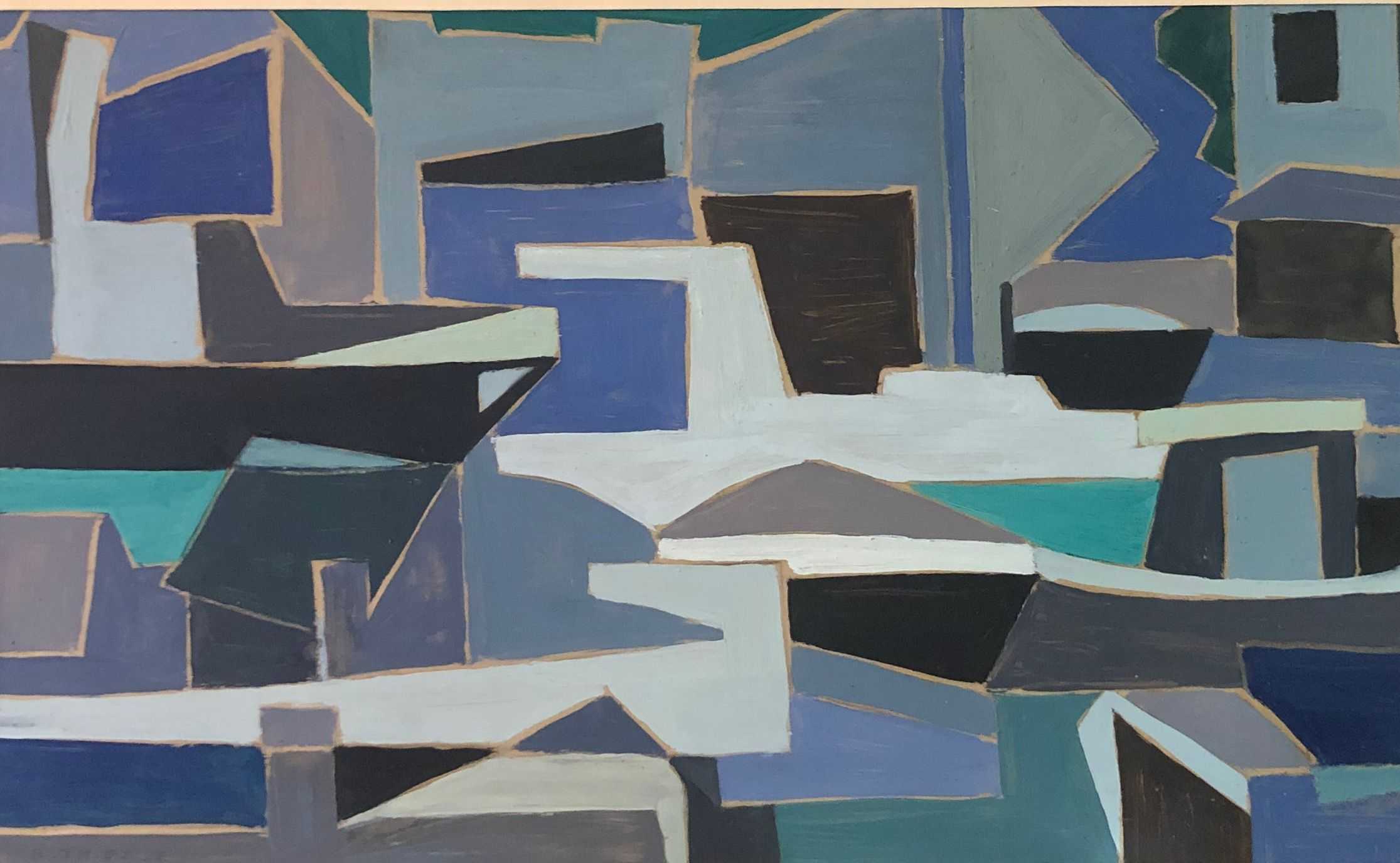 Sans titre, gouache sur carton de Robert Thisens, 30 x 50 cm