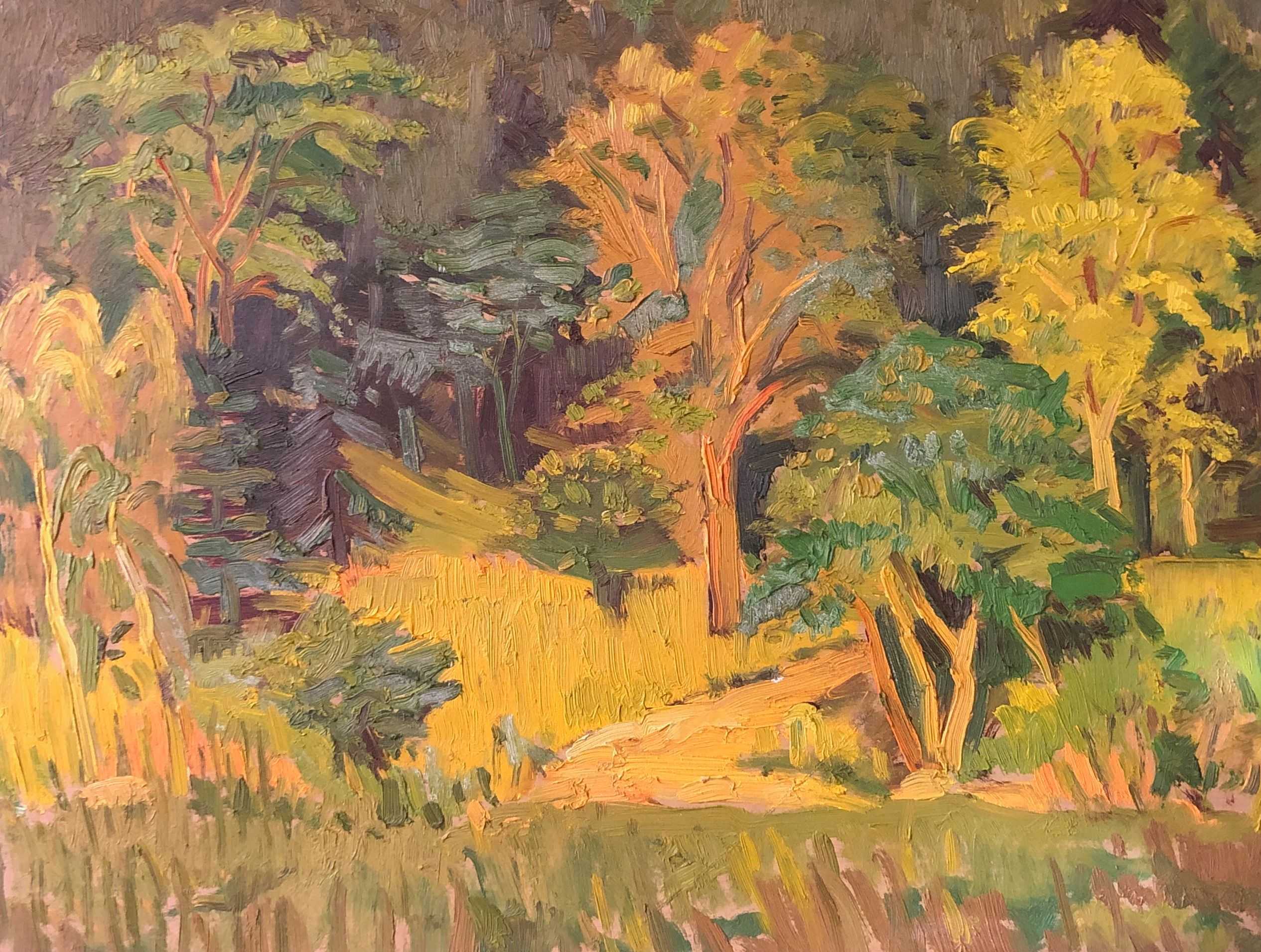 Foret, huile sur panneau de Robert Thisens, 30 x 40 cm