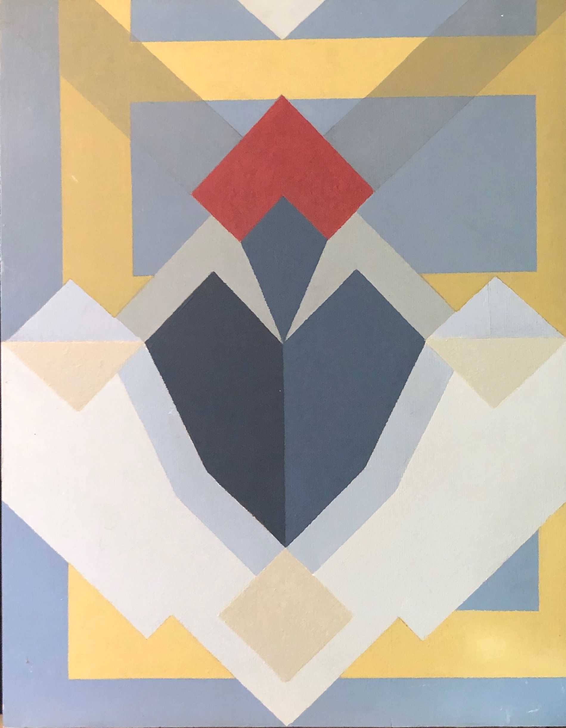 Geometrie, acrylique sur bois de Robert Thisens, 35 x 45 cm