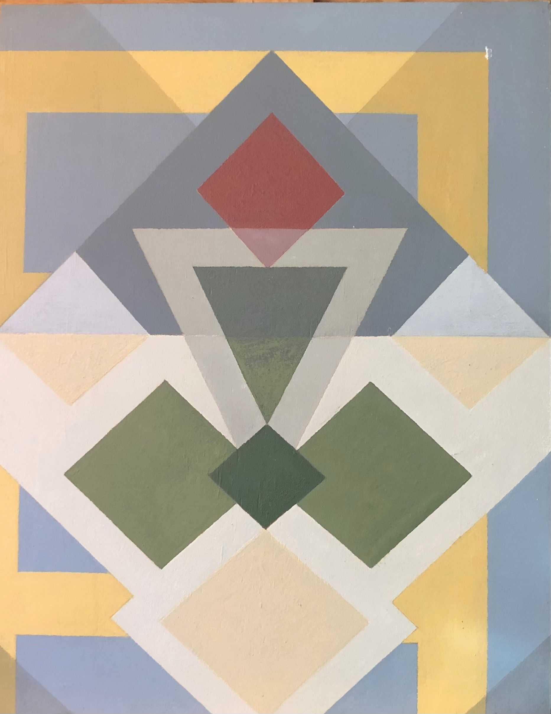 Geometrie, acrylique sur bois de Robert Thisens, 35 x 45 cm