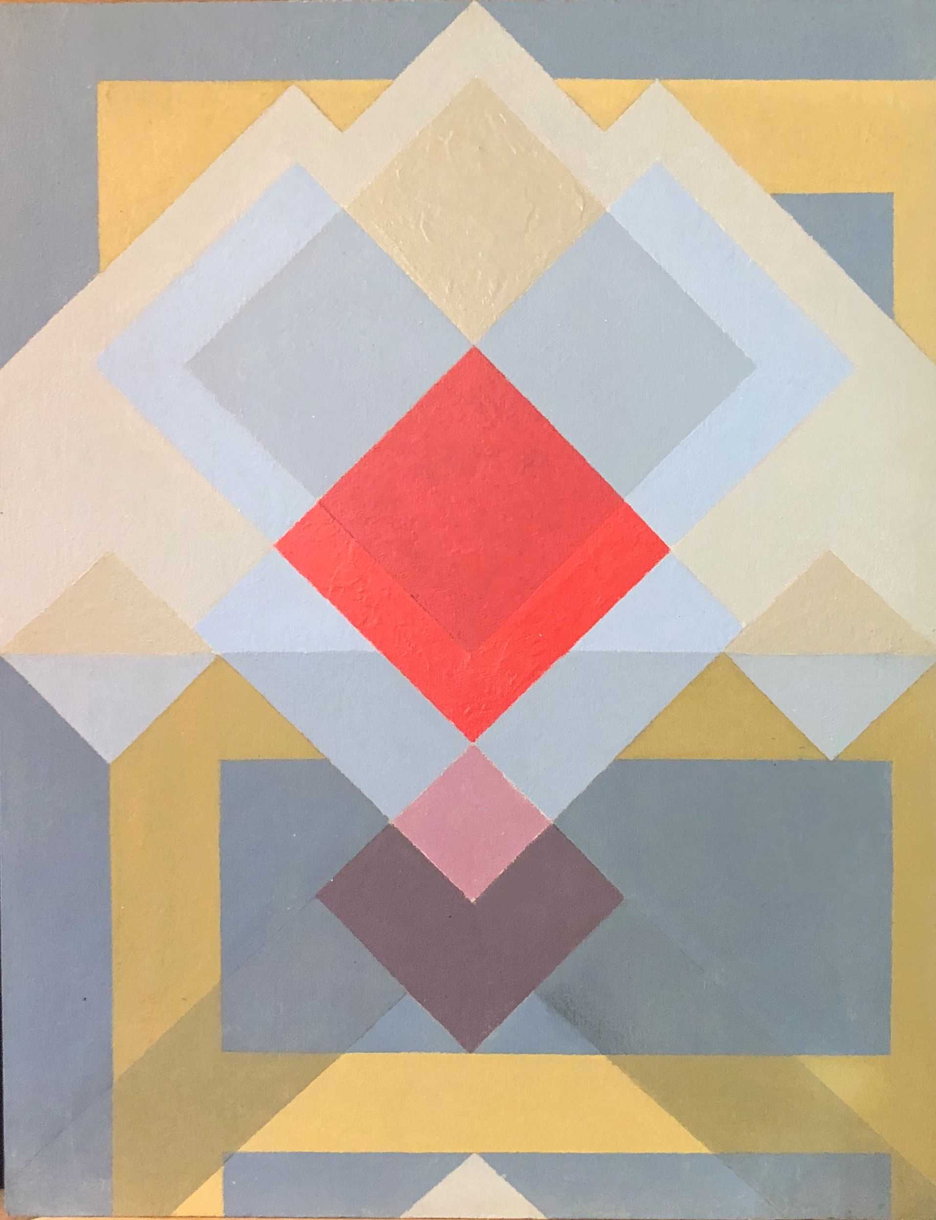 Geometrie, acrylique sur bois de Robert Thisens, 35 x 45 cm