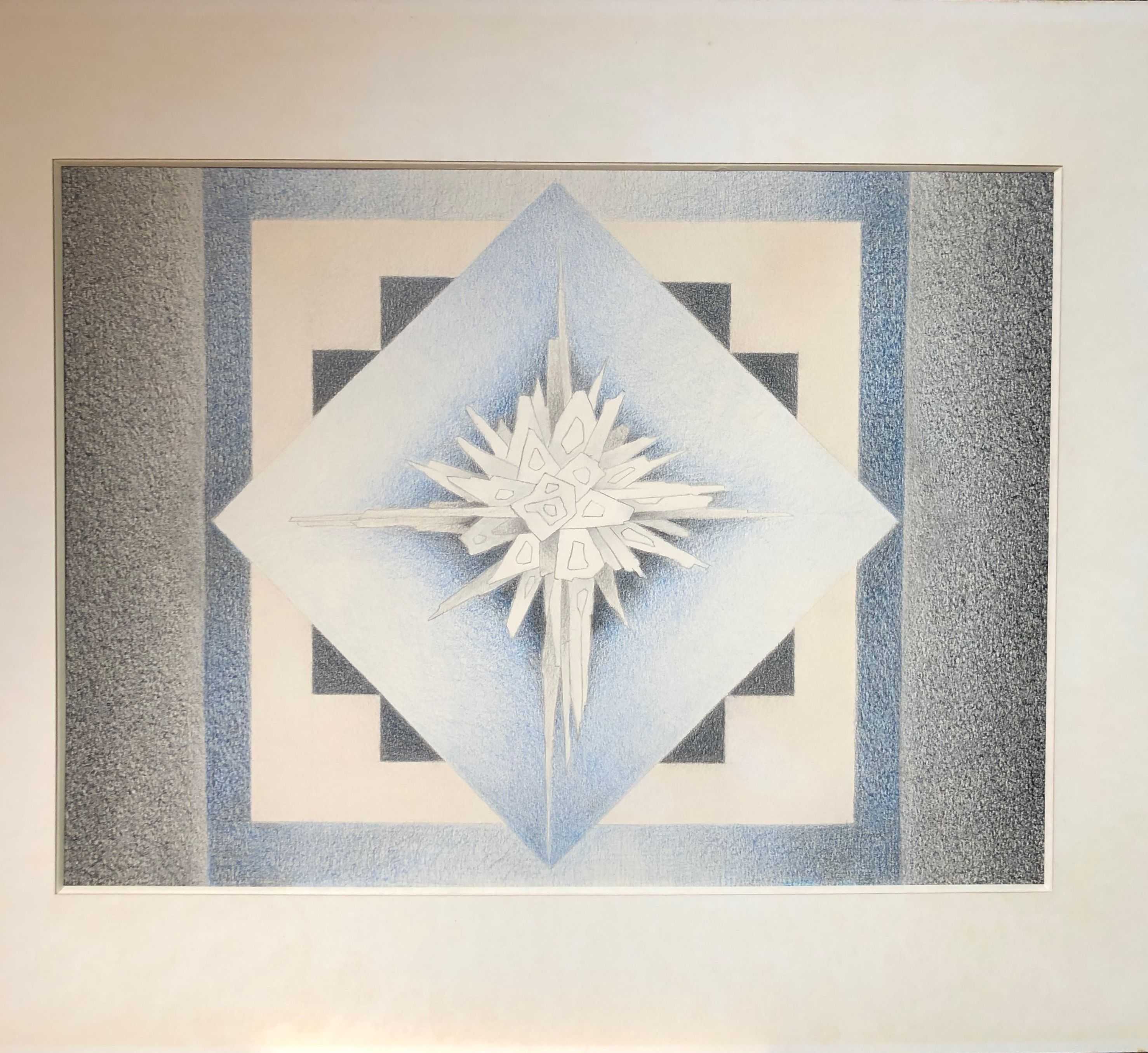 Linéaire, pastel gras sur papier de Robert Thisens, 50 x 70 cm