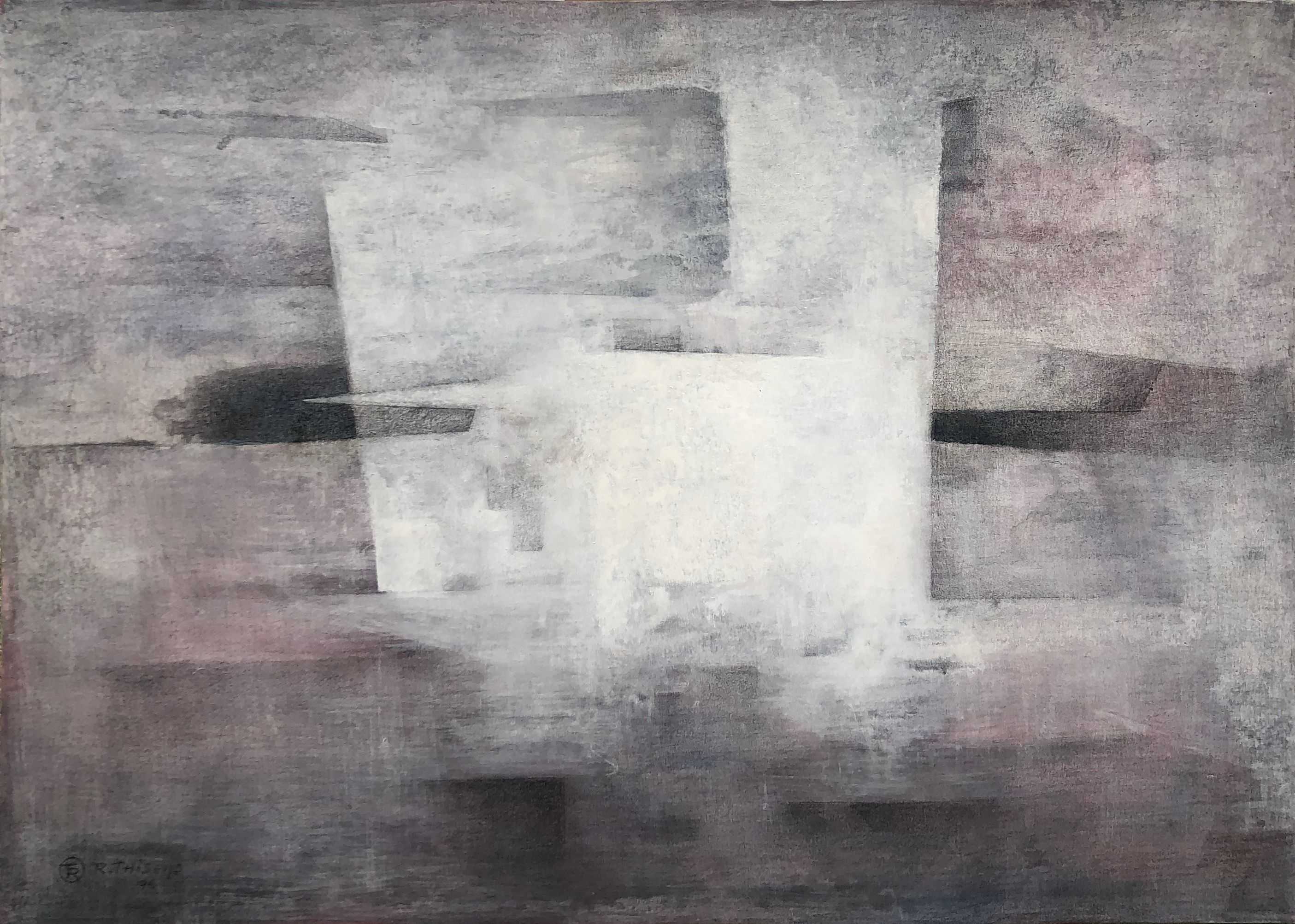 Subjectivité IV, acrylique sur carton de Robert Thisens, 50 x 70 cm