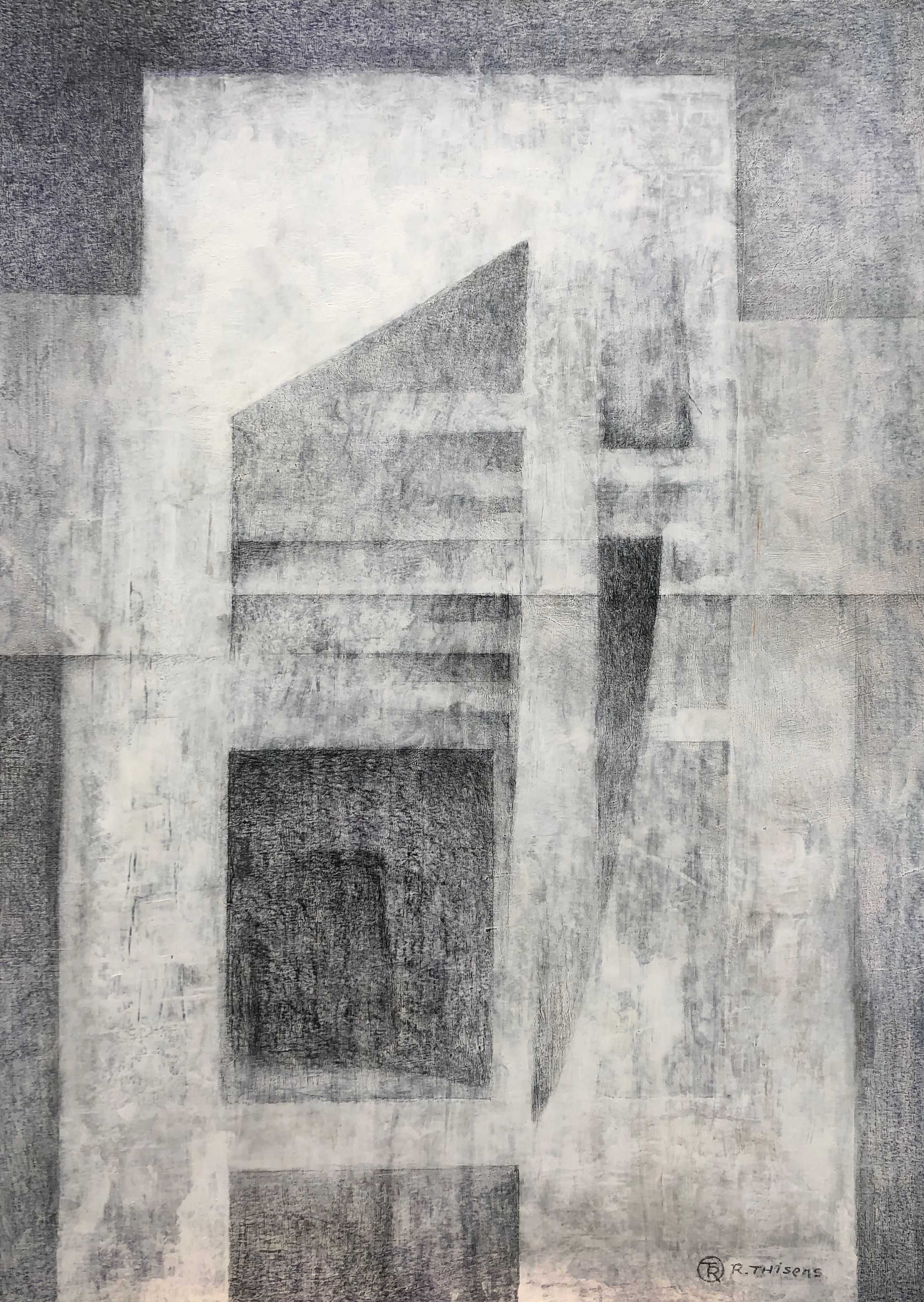 Subjectivite, acrylique sur carton de Robert Thisens, 50 x 70 cm