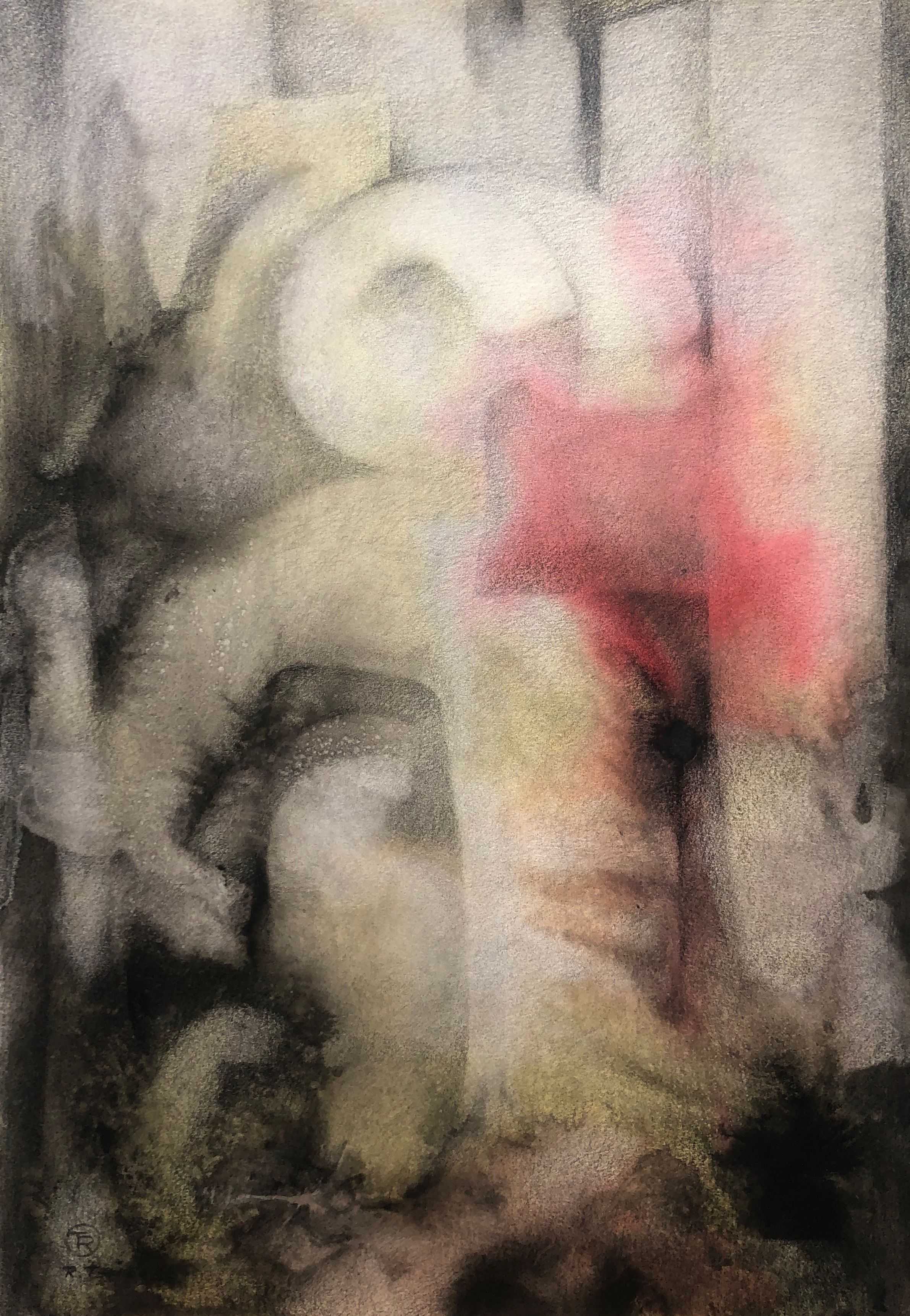 Tubulure, acrylique sur carton de Robert Thisens, 50 x 70 cm