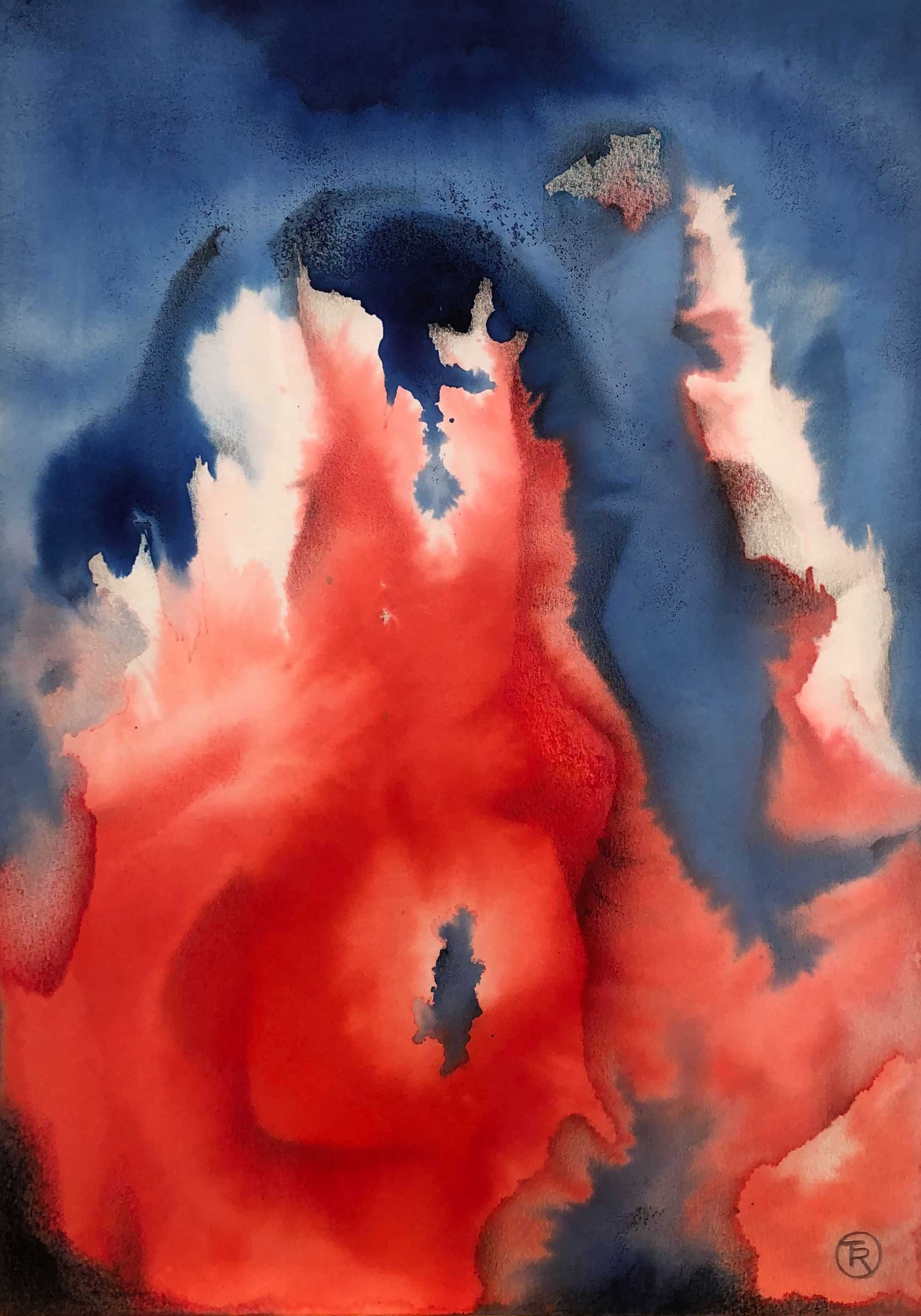 Spectre 1789 1989, gouache sur carton de Robert Thisens, 35 x 50 cm