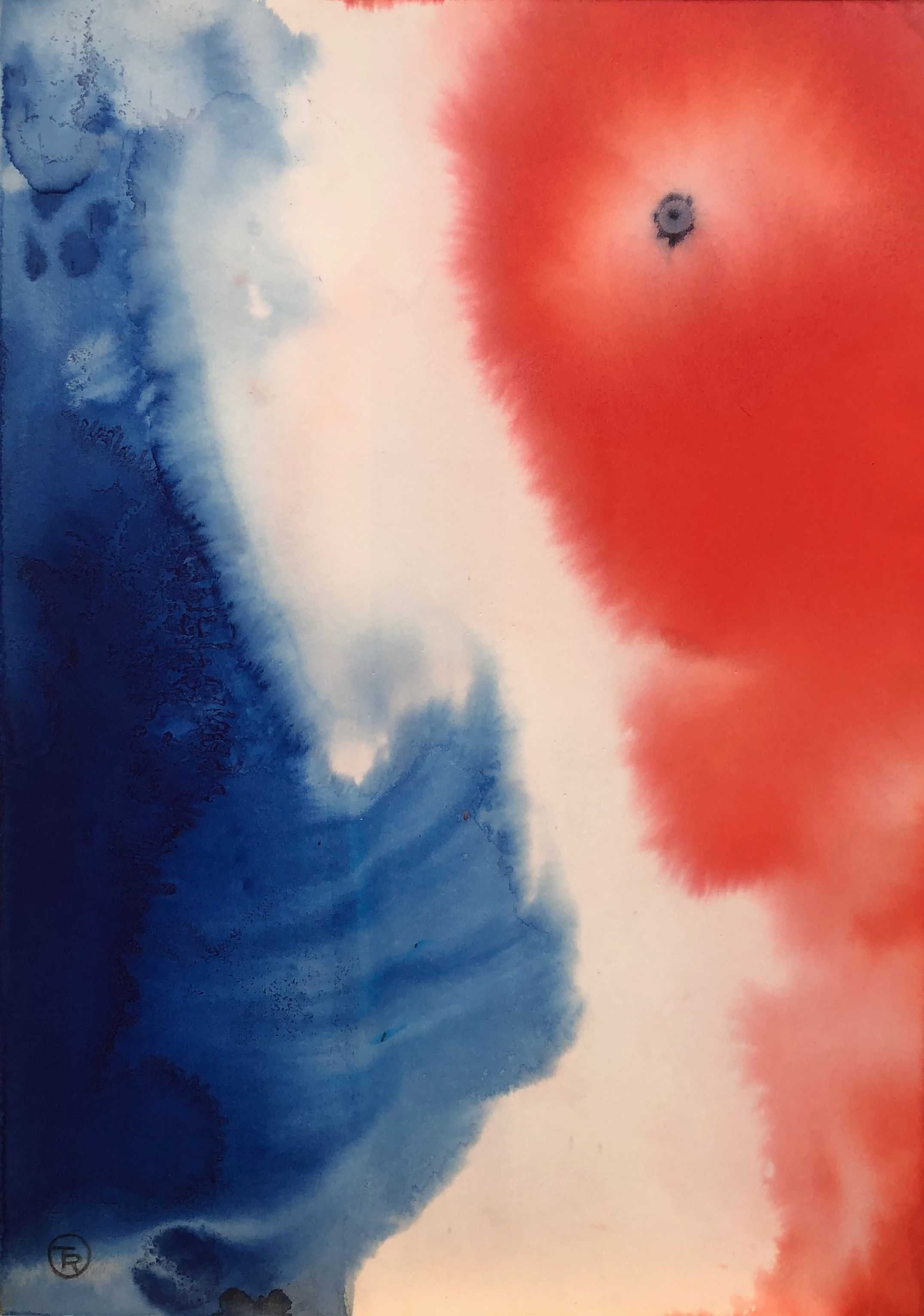 Naissance d'un symbole, encre rehaussée au pastel sur carton de Robert Thisens, 35 x 50 cm