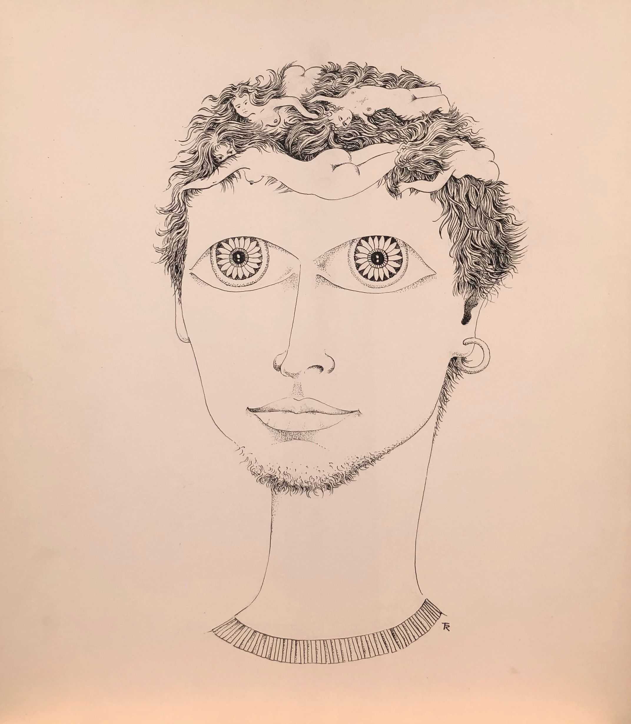 Erotico, encre de chine sur carton de Robert Thisens, 35 x 40 cm