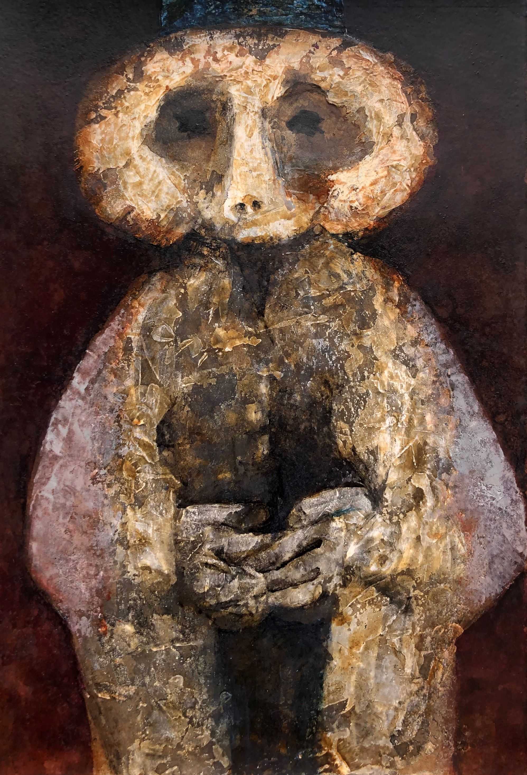 Sage, technique mixte sur carton de Robert Thisens, 35 x 50 cm
