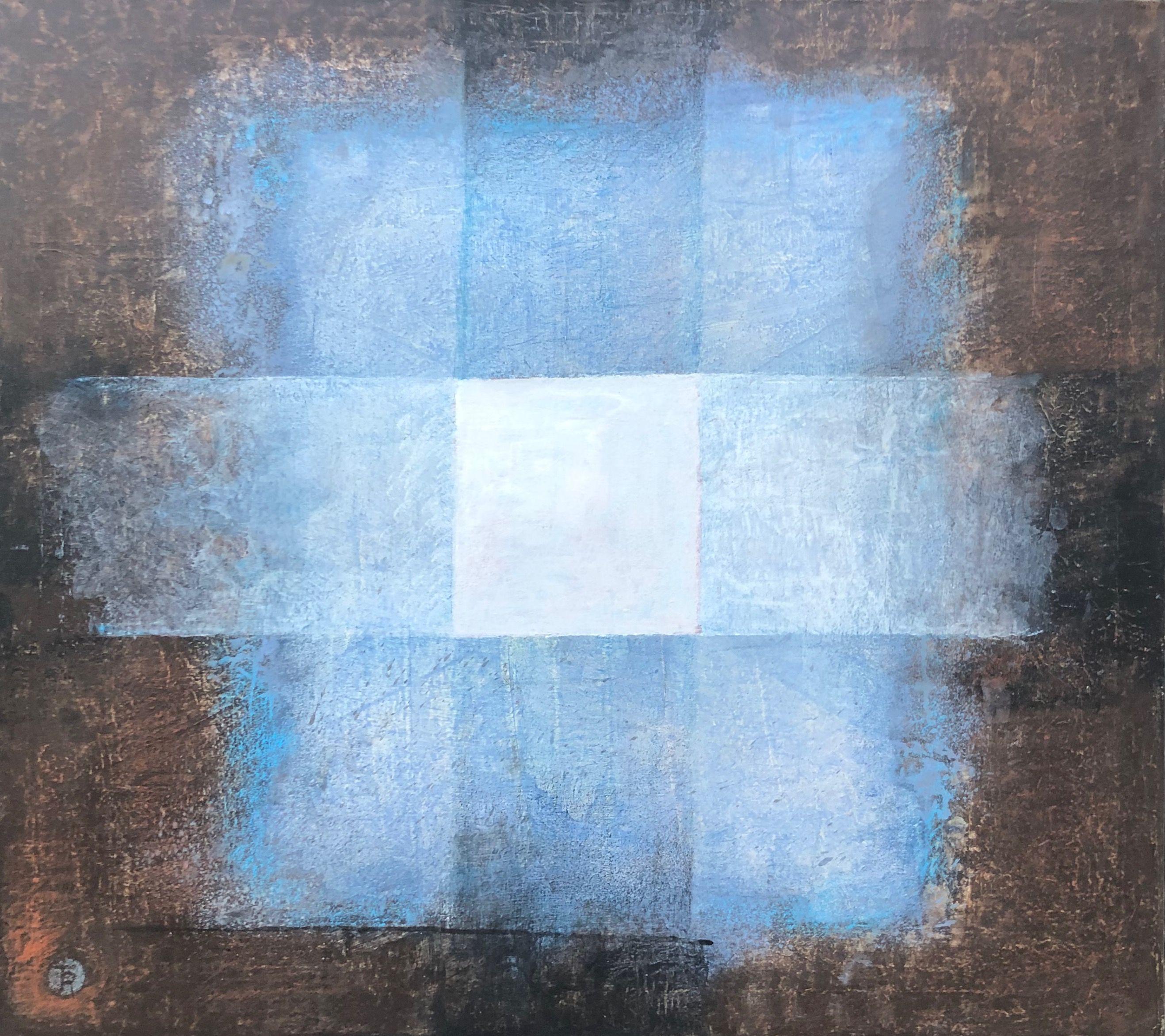 Emergence, acrylique pastel gras sur toile de Robert Thisens, 129 x 120 cm — vue 2