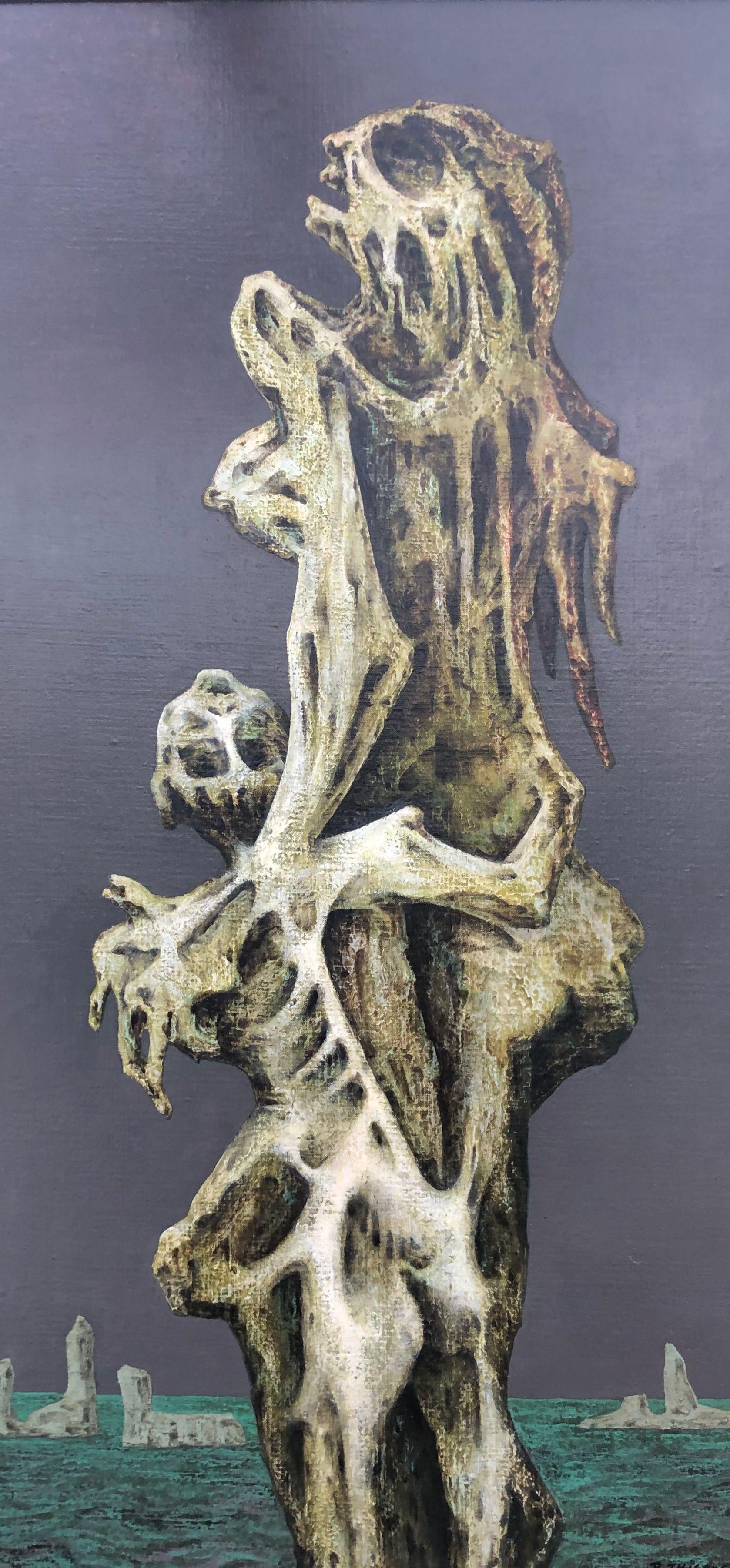 Assistance, huile sur panneau de Robert Thisens, 62 x 122 cm