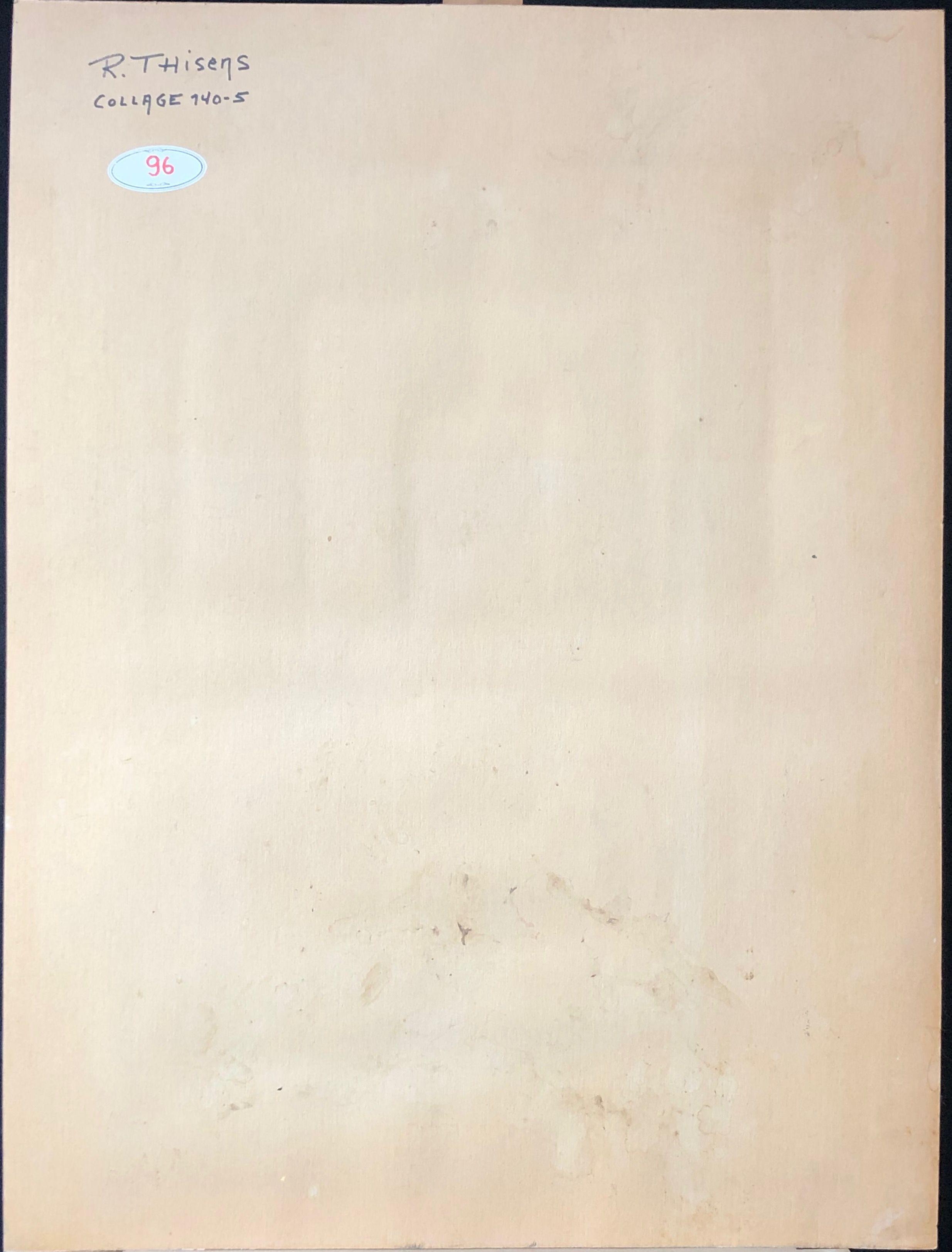 Collage, acrylique sur papier sur carton de Robert Thisens, 60 x 80 cm
