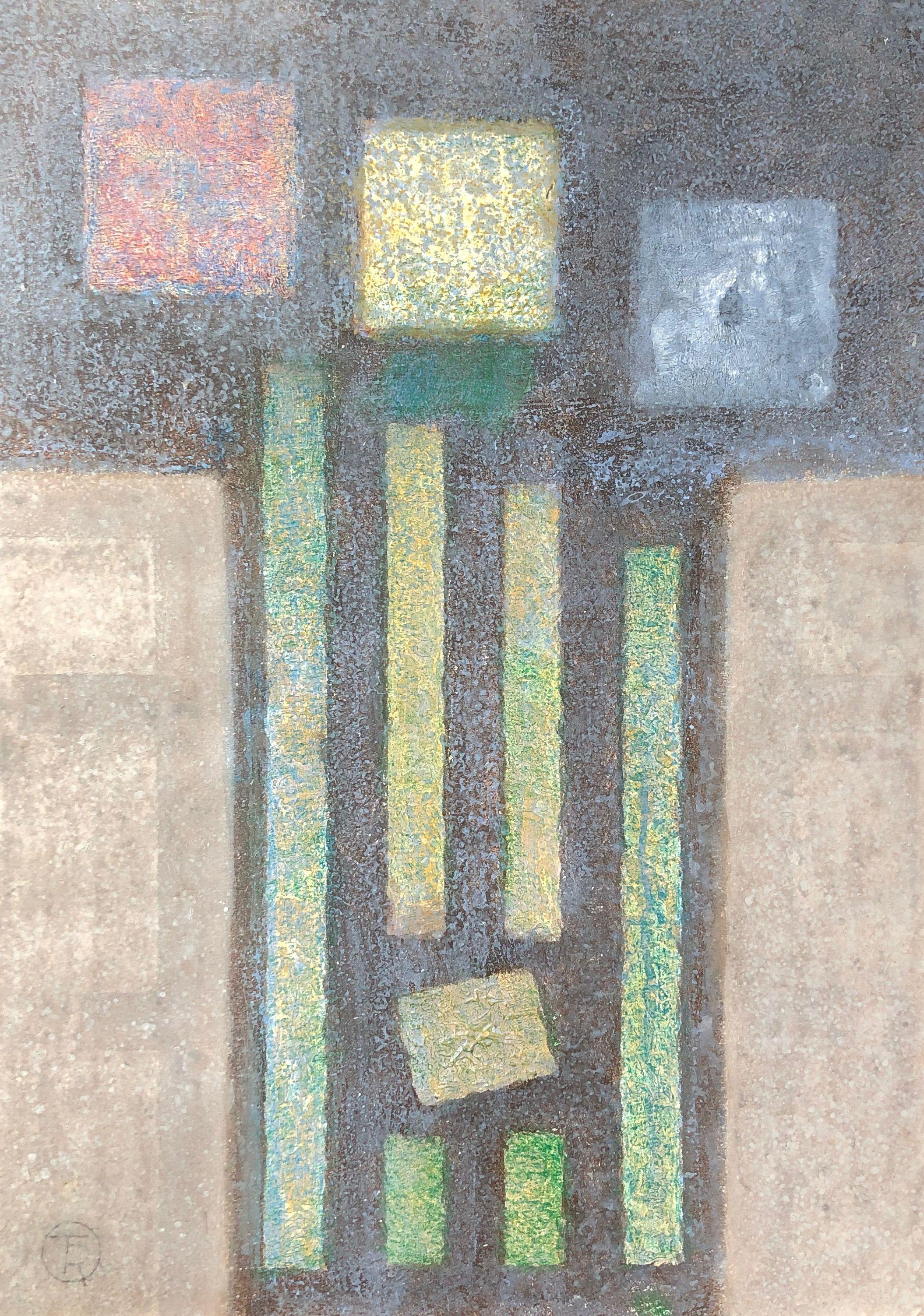 Lineaire, acrylique sur carton de Robert Thisens, 50 x 70 cm