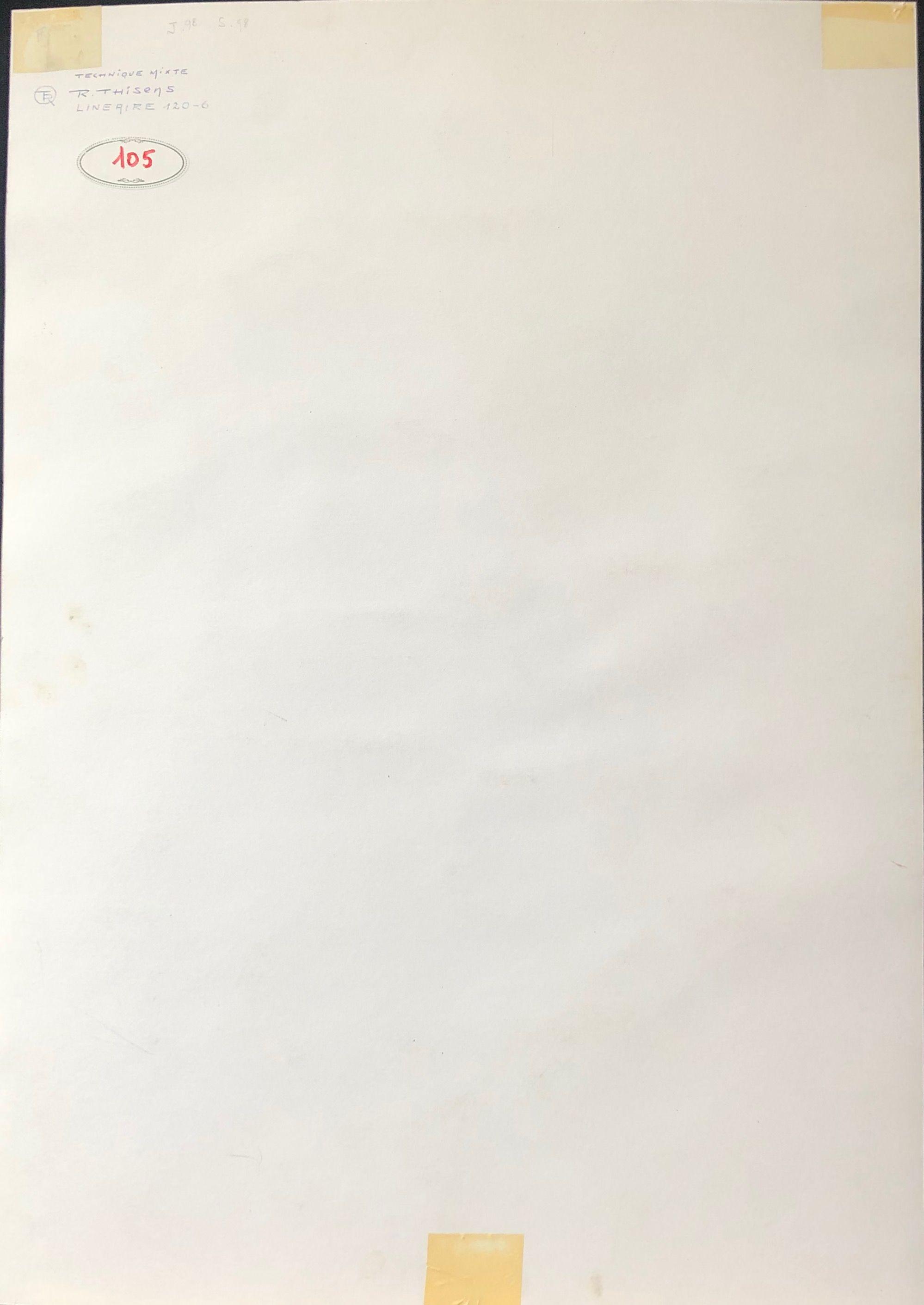 Lineaire, technique mixte sur carton de Robert Thisens, 50 x 70 cm