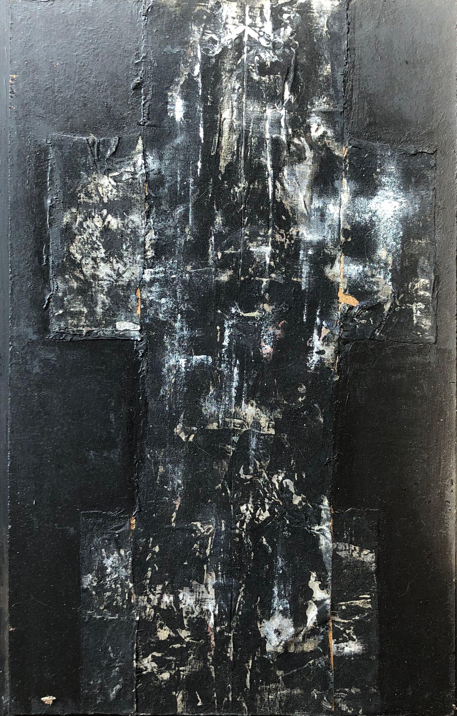 Collage, acrylique sur panneau entoile de Robert Thisens, 40 x 65 cm — vue 2
