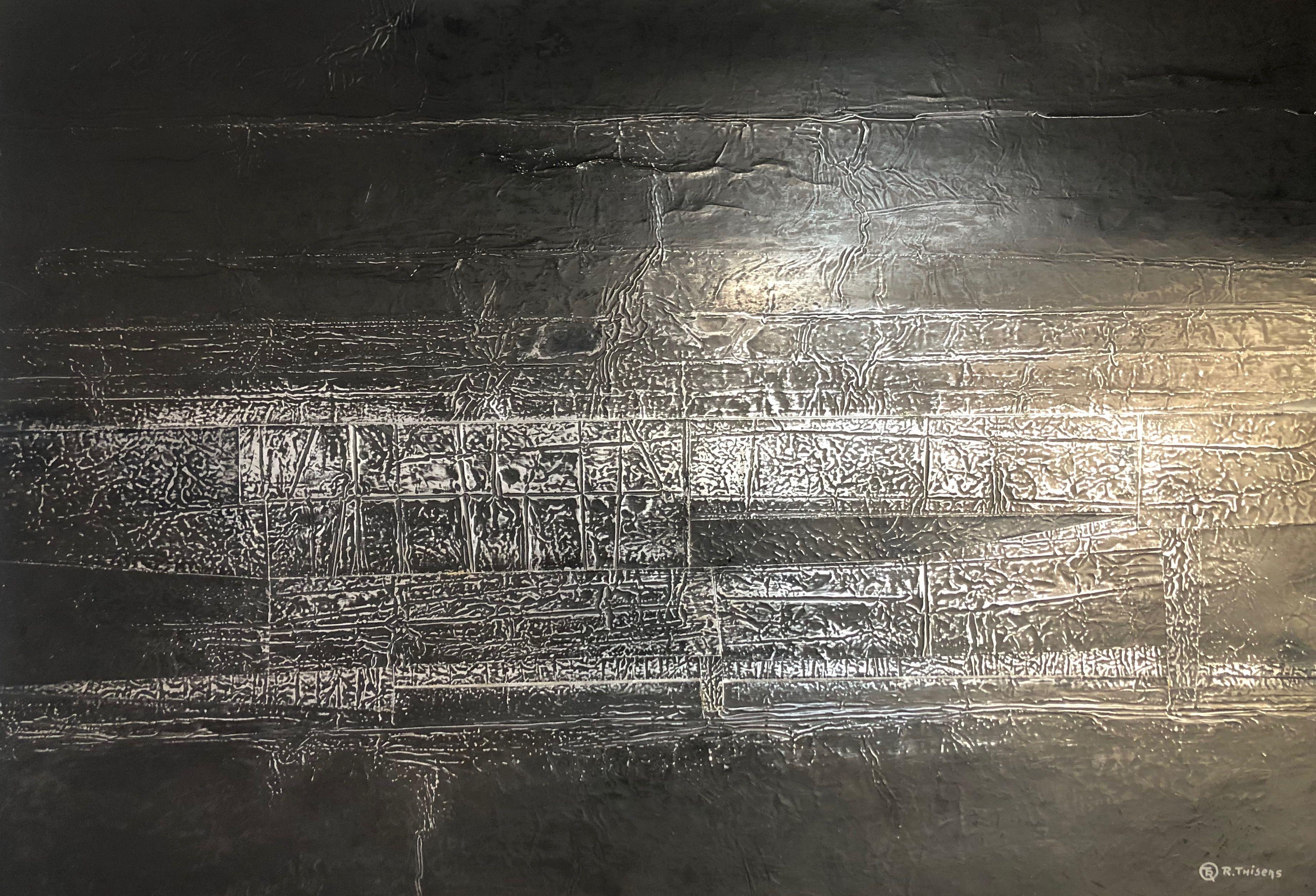 Mouvance, papier alu sur carton de Robert Thisens, 70 x 100 cm — vue 2