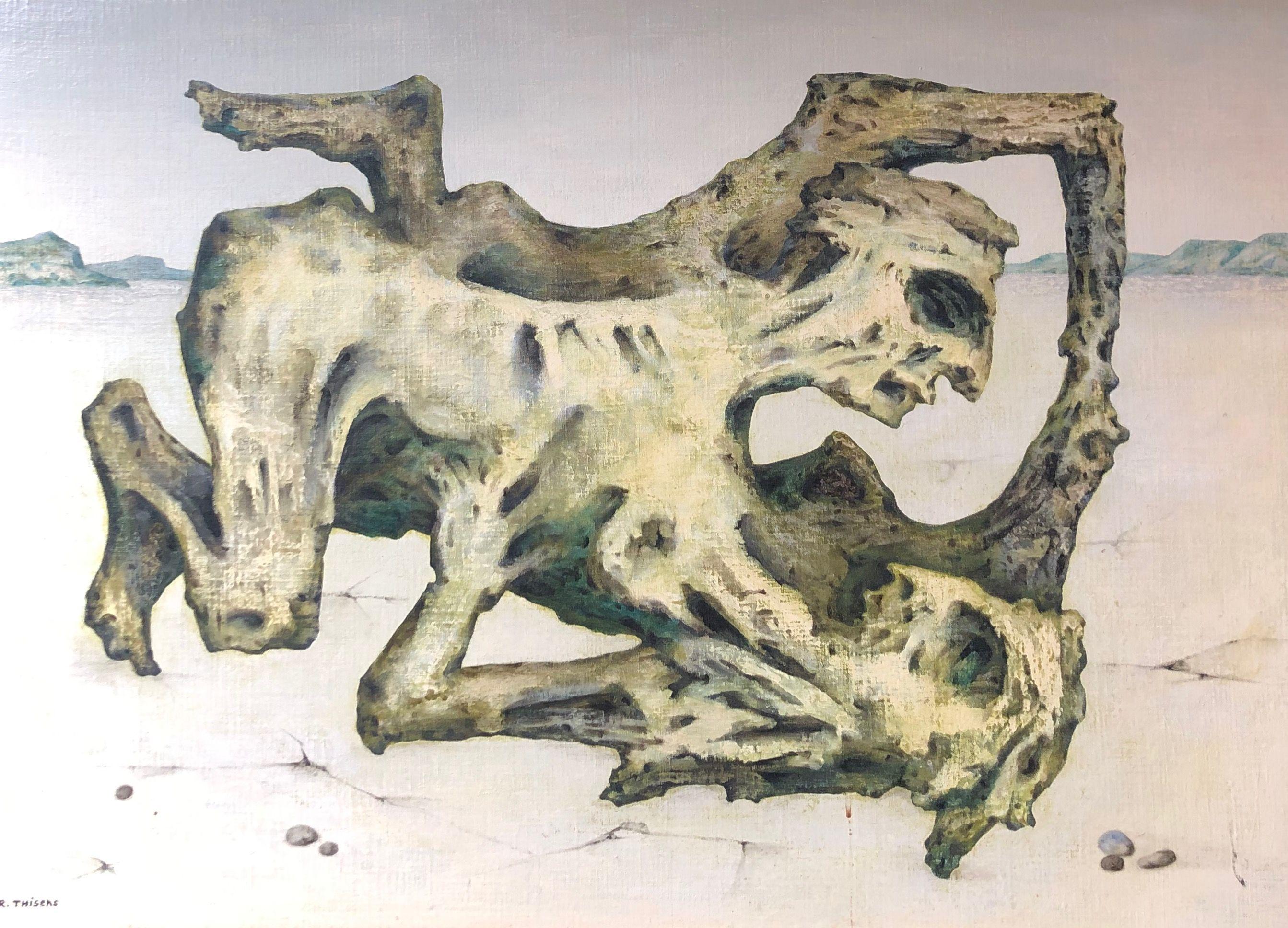 Le viol, huile sur panneau entoile de Robert Thisens, 75 x 105 cm