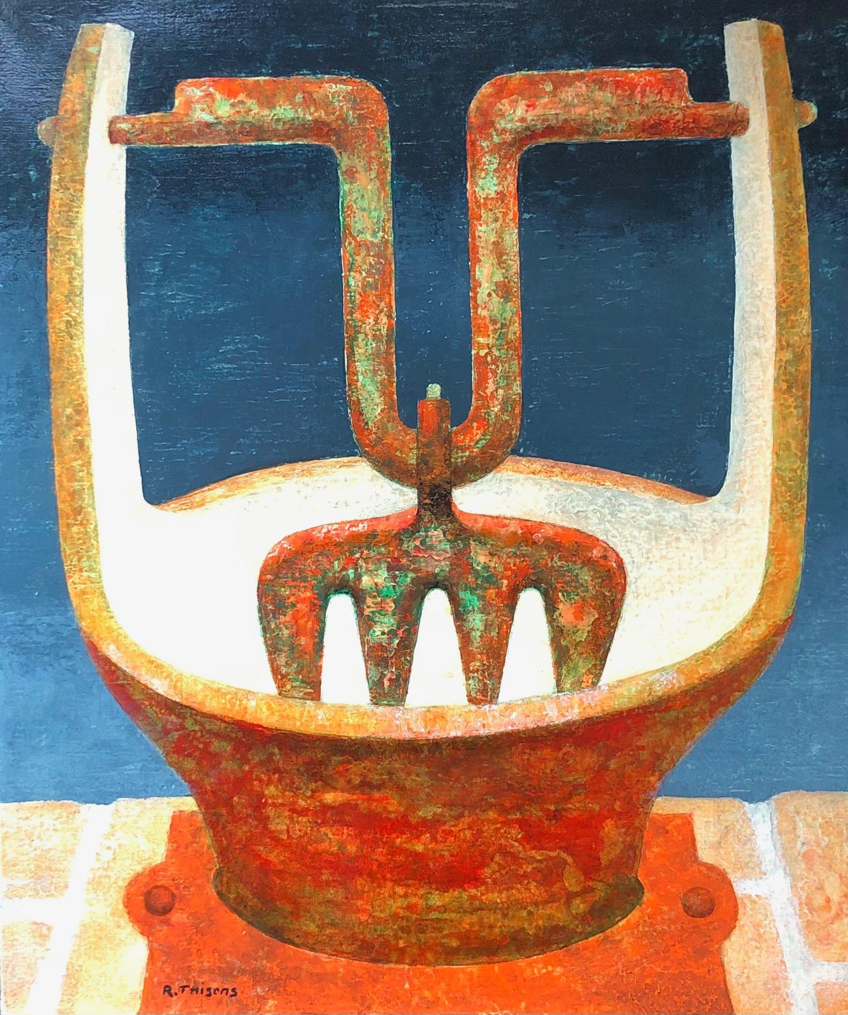 Machine inutile, acrylique sur toile de Robert Thisens, 50 x 60 cm