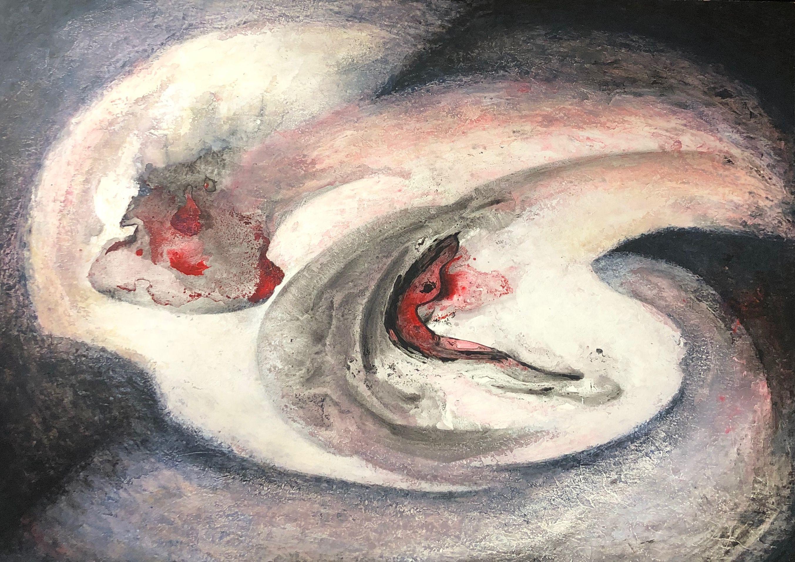 Tourbillon, acrylique pastel gras sur carton de Robert Thisens, 70 x 100 cm