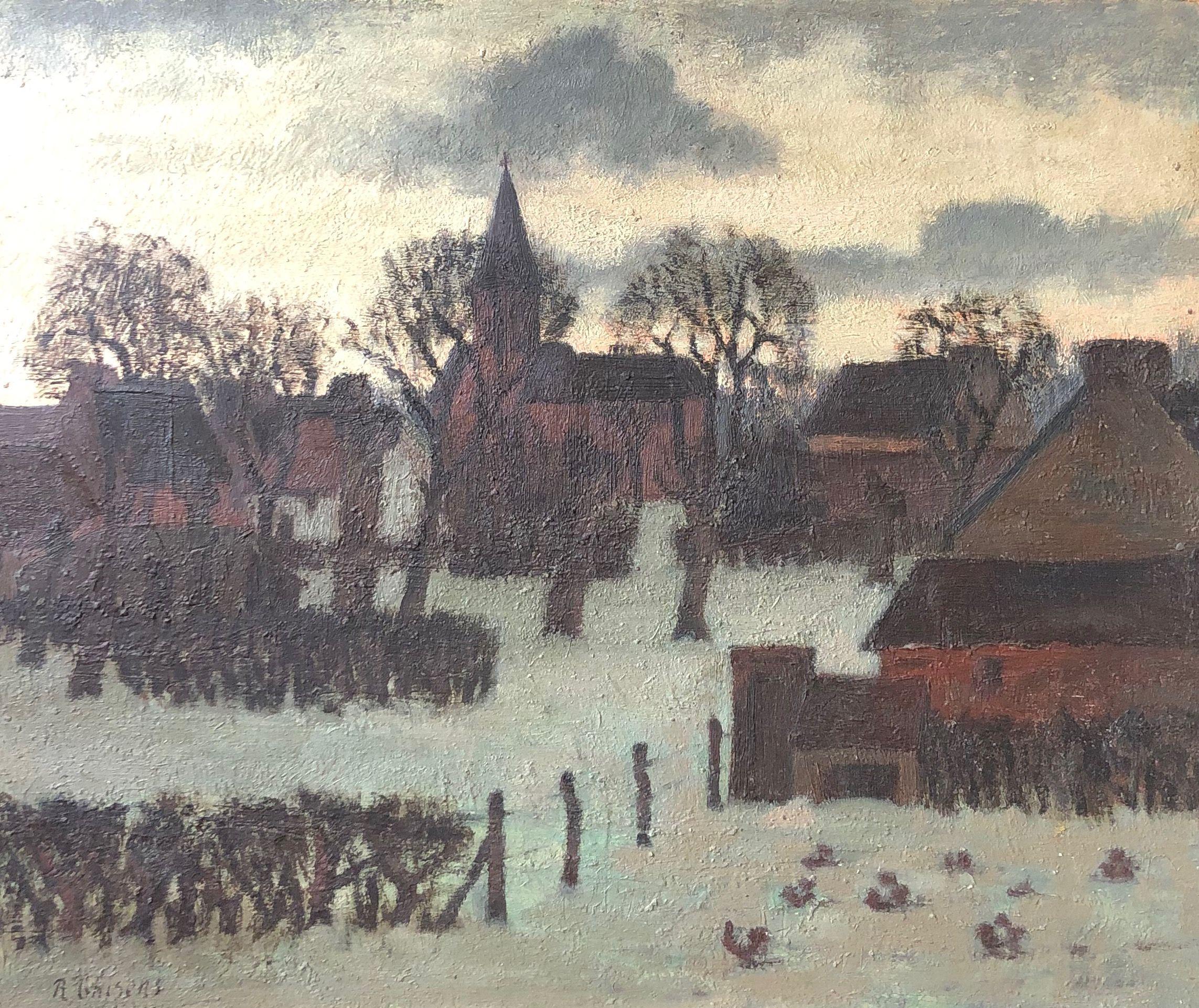 Sans titre, huile sur panneau de Robert Thisens, 50 x 60 cm