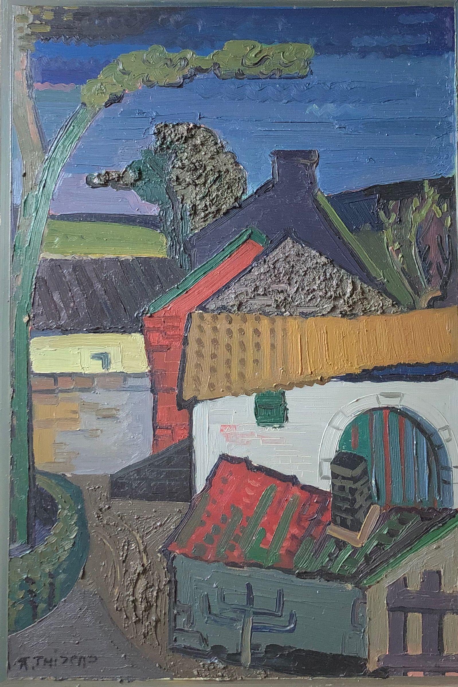 Sans titre, huile sur panneau de Robert Thisens, 55 x 65 cm