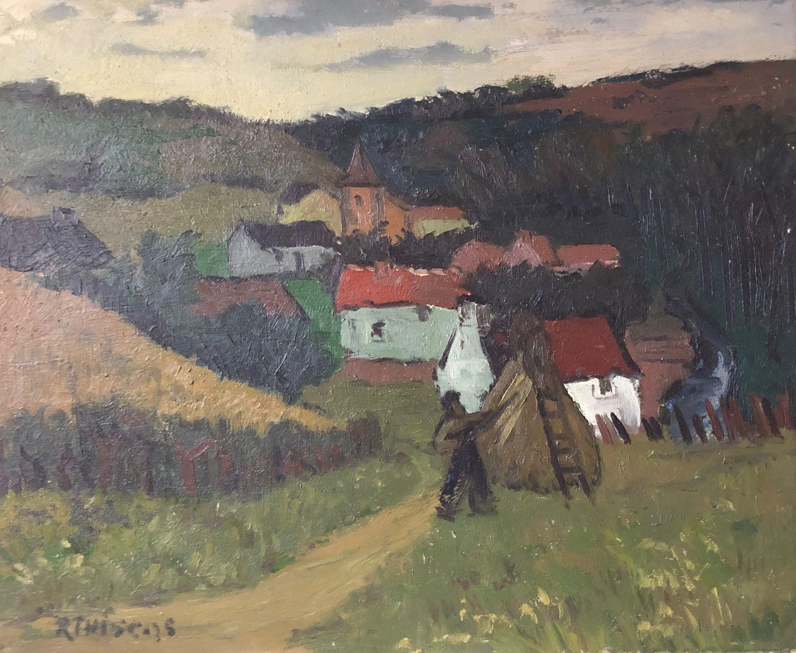 Sans titre, huile sur panneau de Robert Thisens, 60 x 75 cm