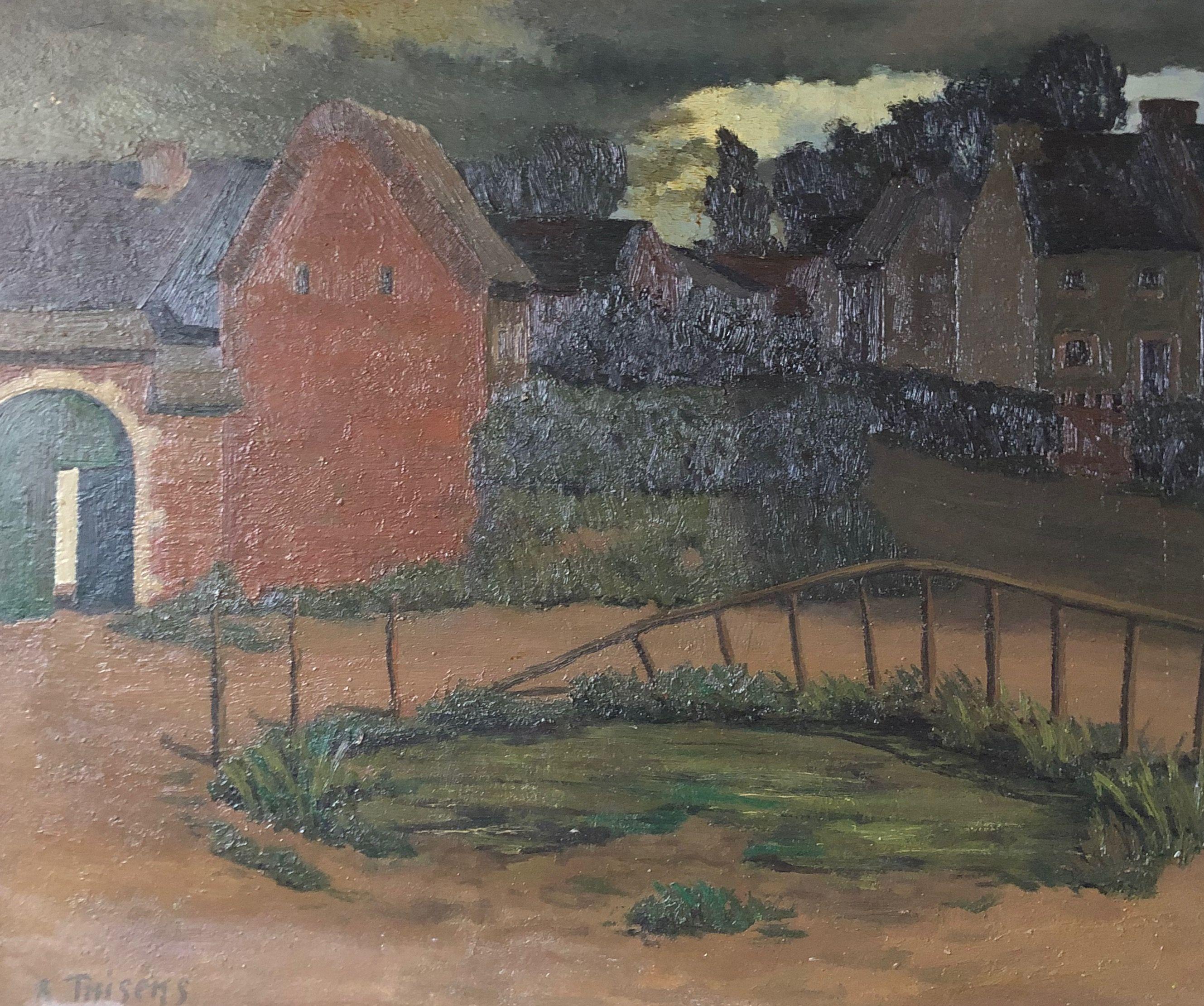 Sans titre, huile sur panneau de Robert Thisens, 60 x 75 cm
