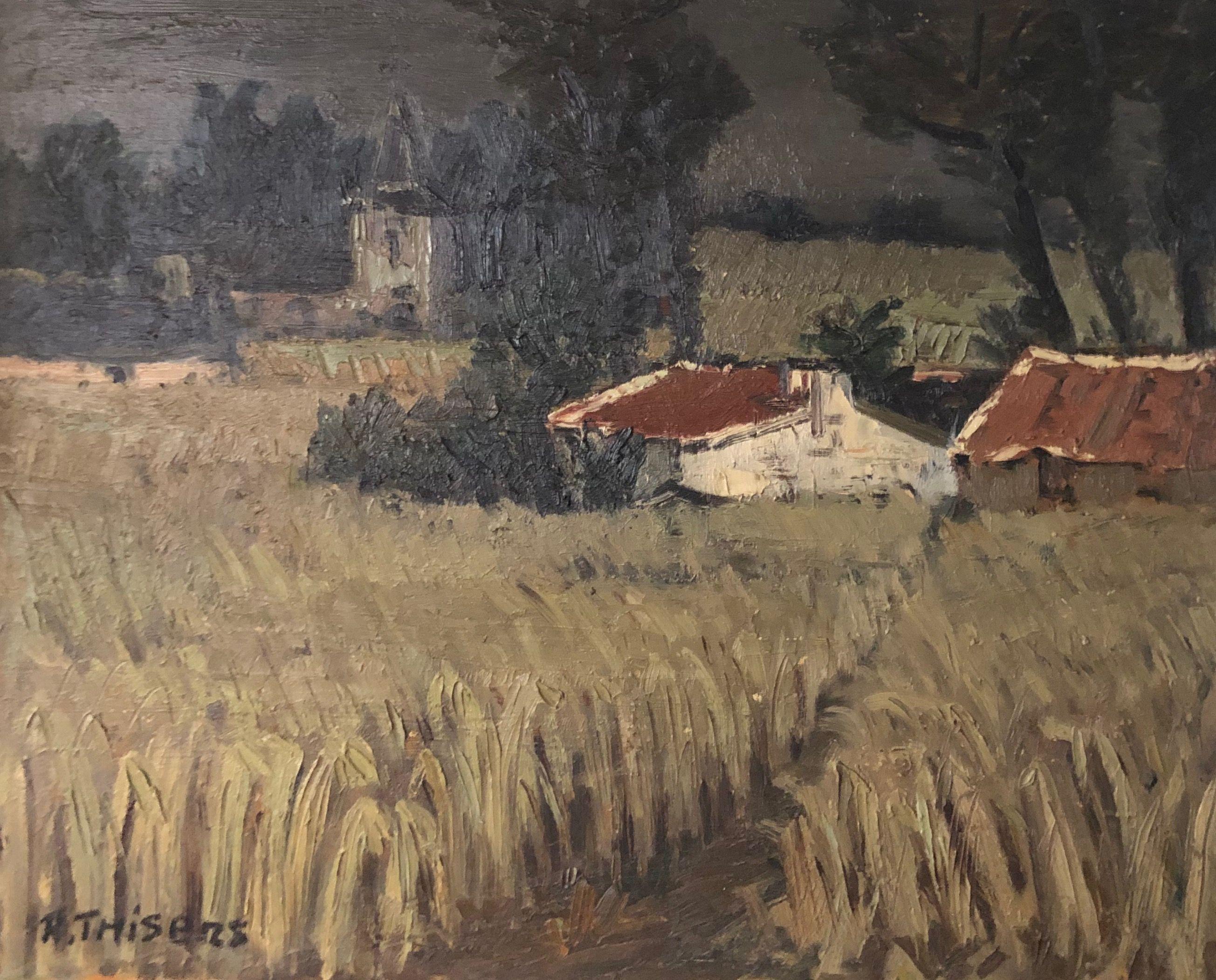 Sans titre, huile sur panneau de Robert Thisens, 65 x 80 cm