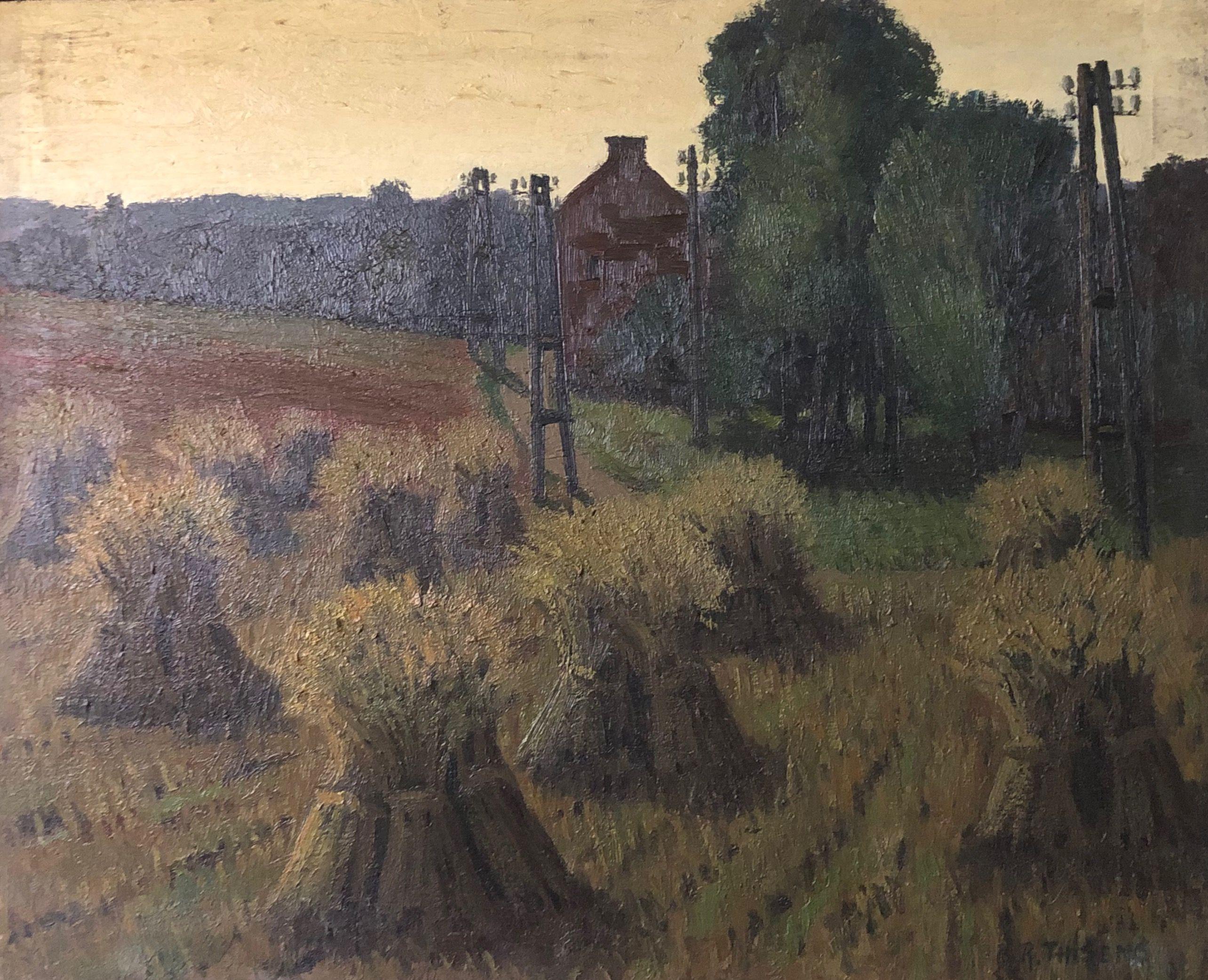 Paysage au couchant, huile sur toile de Robert Thisens, 60 x 70 cm — vue 2