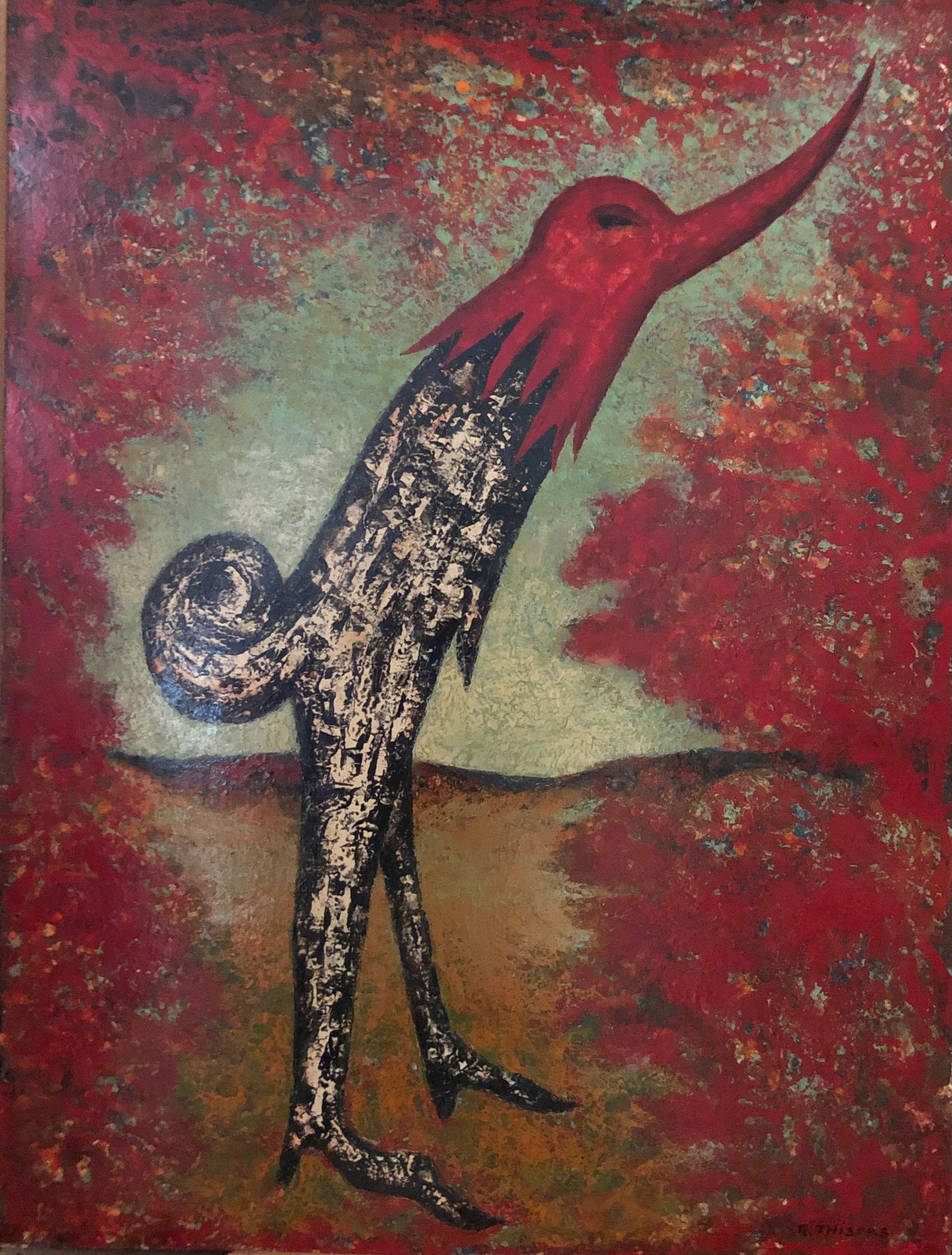 Sans titre, huile sur panneau de Robert Thisens, 45 x 60 cm