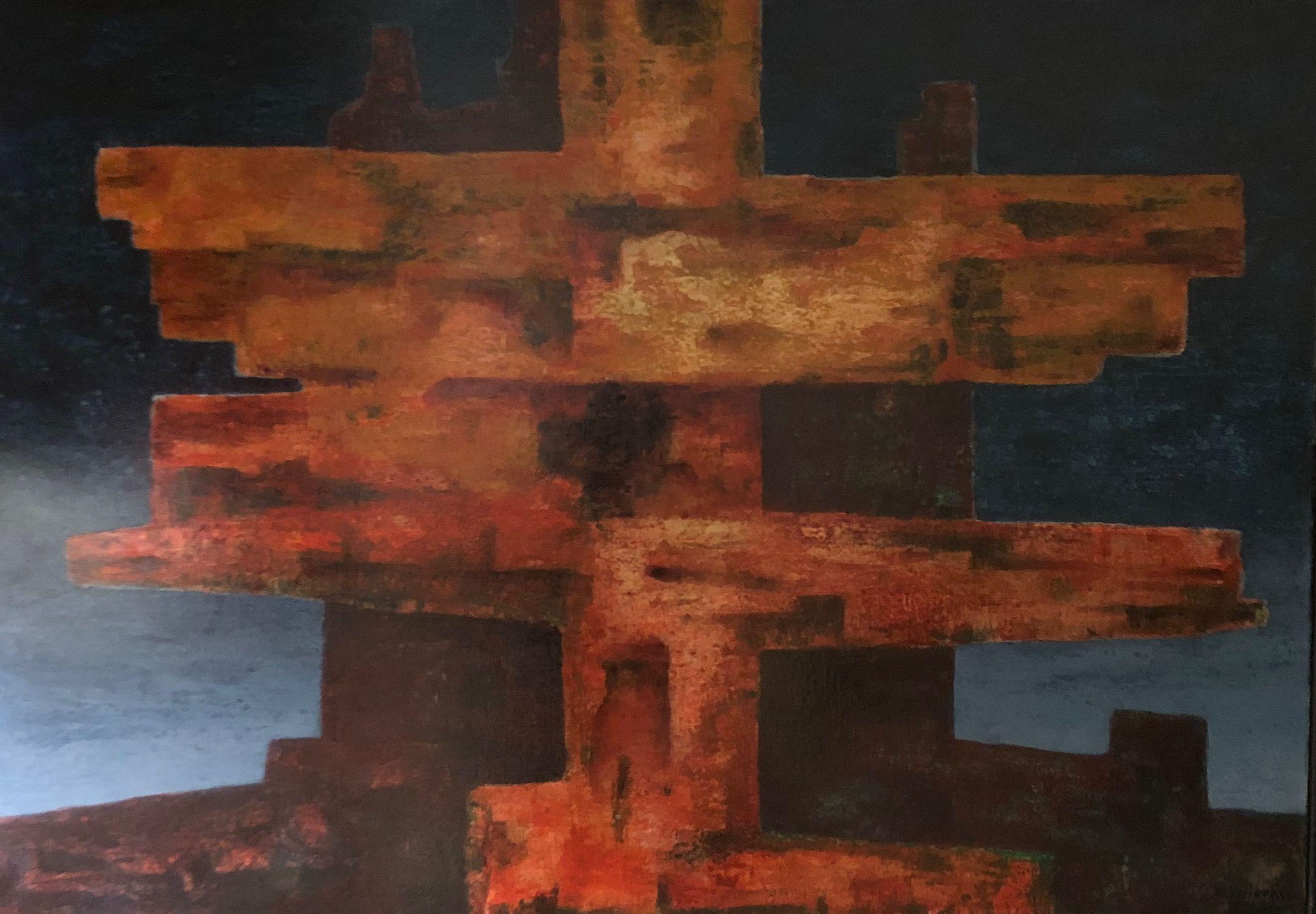 Sans titre, huile sur toile de Robert Thisens, 70 x 100 cm