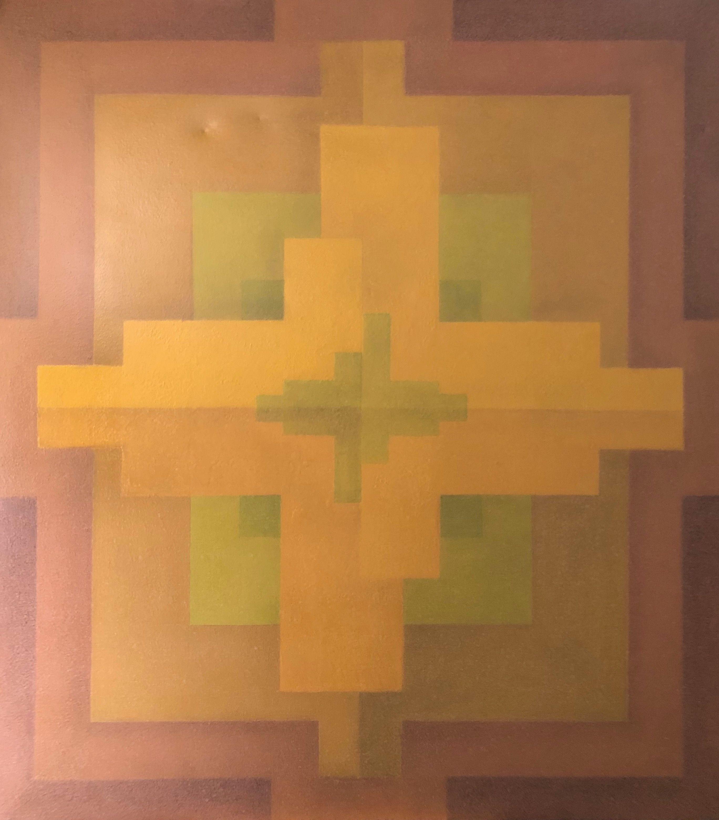 Composition automne, acrylique sur toile de Robert Thisens, 80 x 90 cm — vue 2