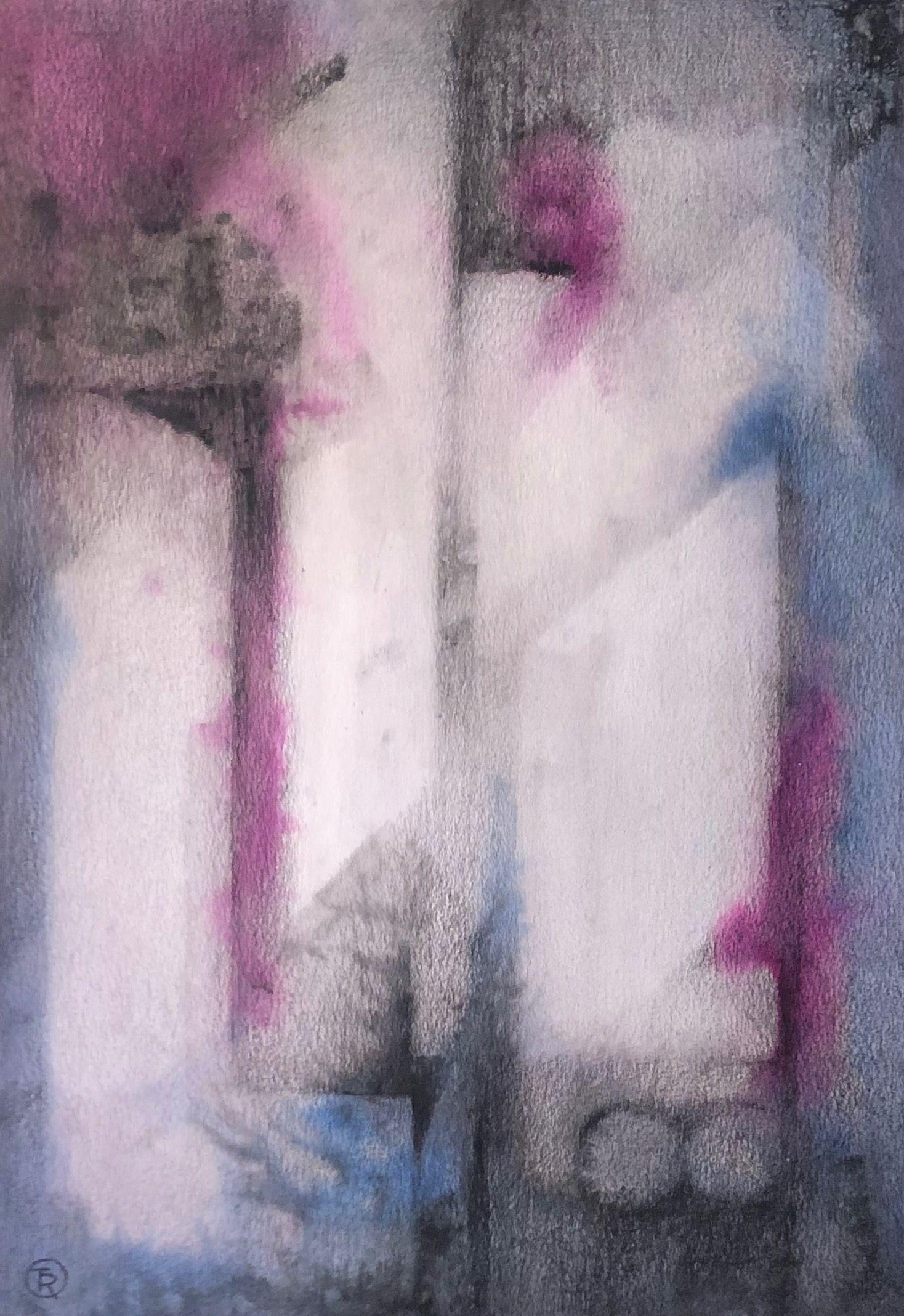 Sans titre, technique mixte sur carton de Robert Thisens, 35 x 50 cm — vue 2