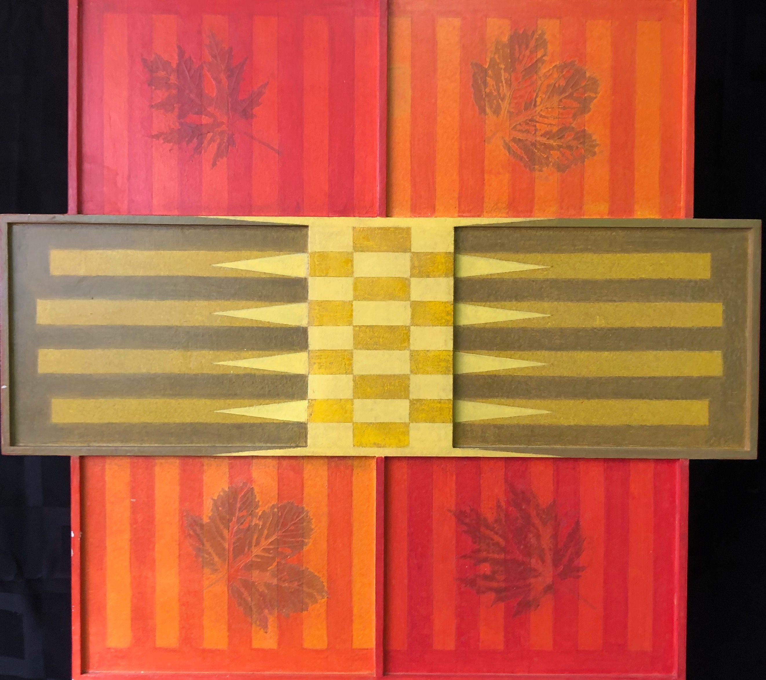Automne, structure bois - acryl et relief sur panneau de Robert Thisens, 50 x 57 cm — vue 2