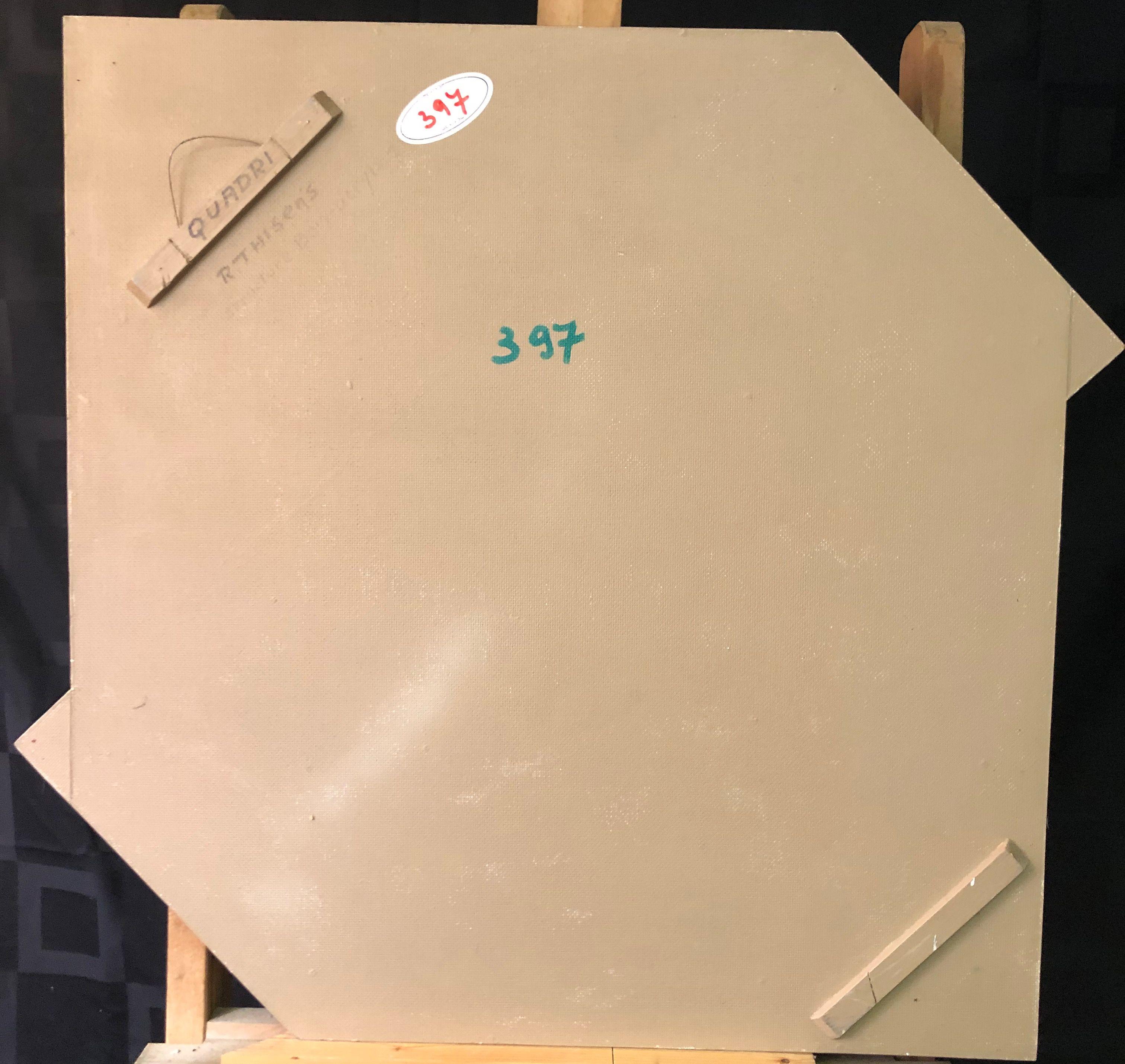 Quadri, structure bois - acryl et relief sur panneau de Robert Thisens, 60 x 60 cm — vue 2