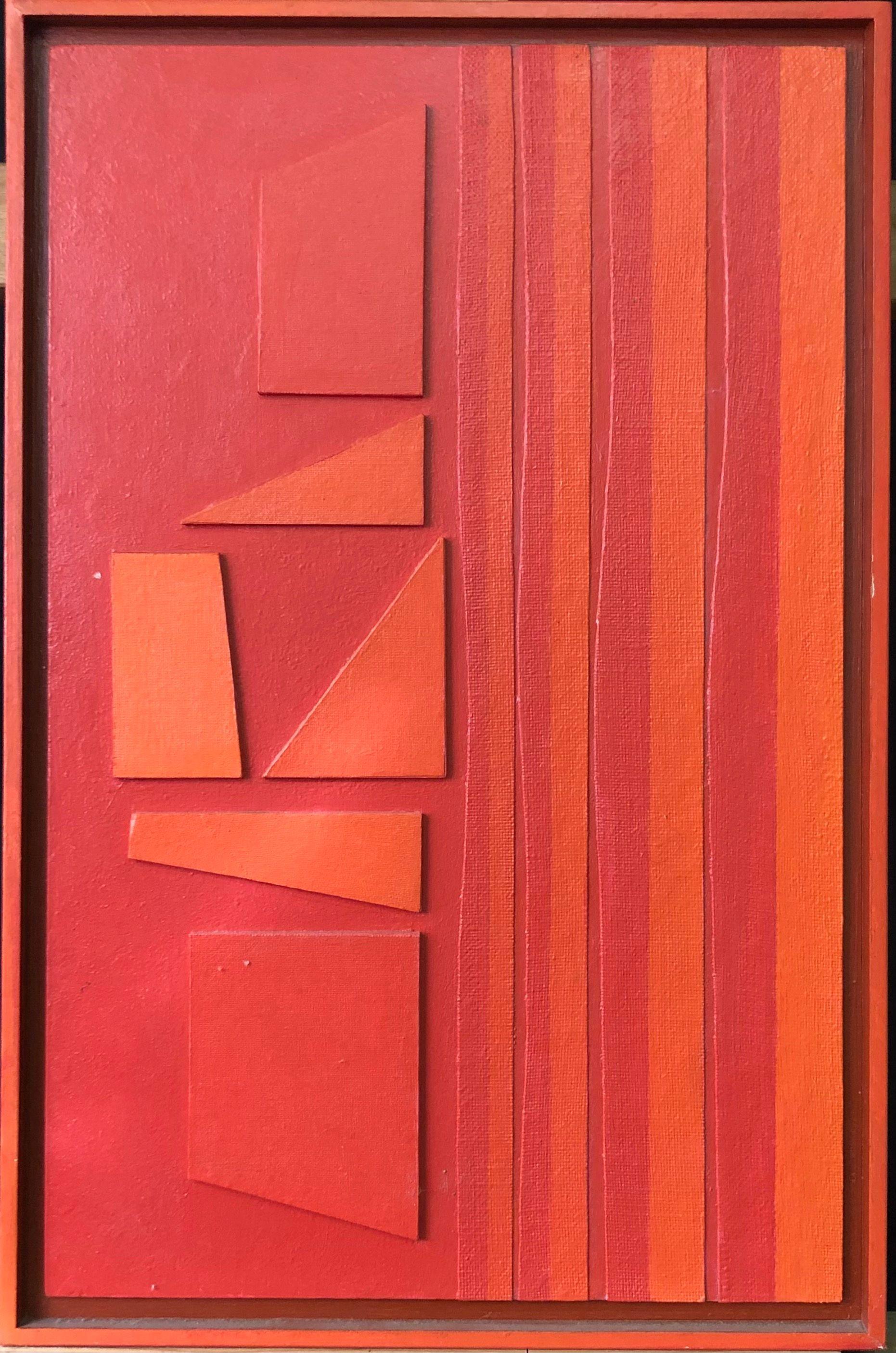 Sans titre, structure bois - acryl et relief sur panneau de Robert Thisens, 34 x 52 cm — vue 2