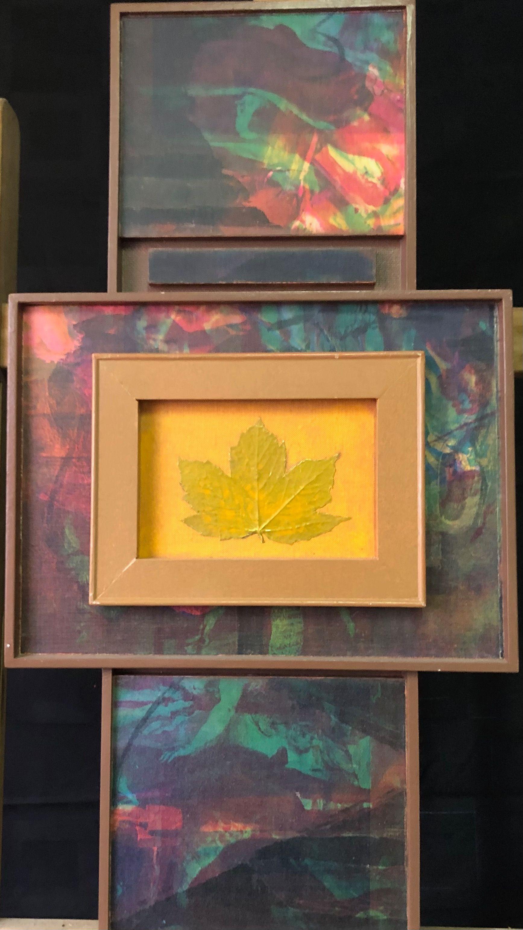 Sans titre, structure bois - acryl et relief sur panneau de Robert Thisens, 37 x 69 cm — vue 2