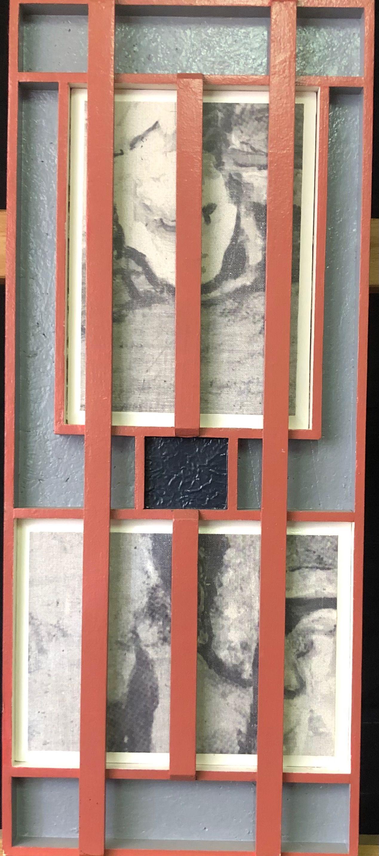 Sans titre, structure bois - acryl et alu sur panneau de Robert Thisens, 26 x 61 cm — vue 2