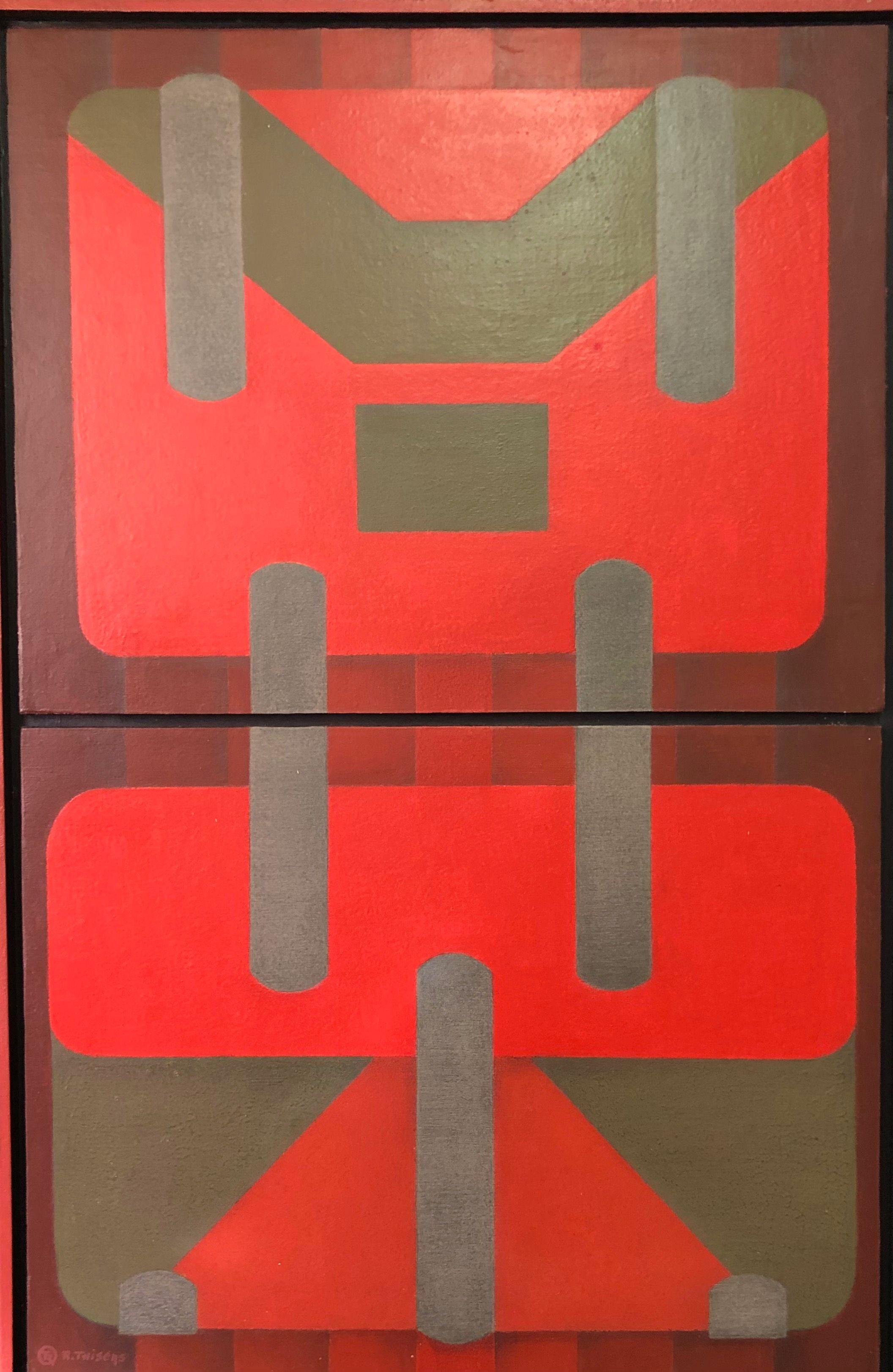 Sans titre, structure bois - acryl et alu sur panneau de Robert Thisens, 50 x 75 cm